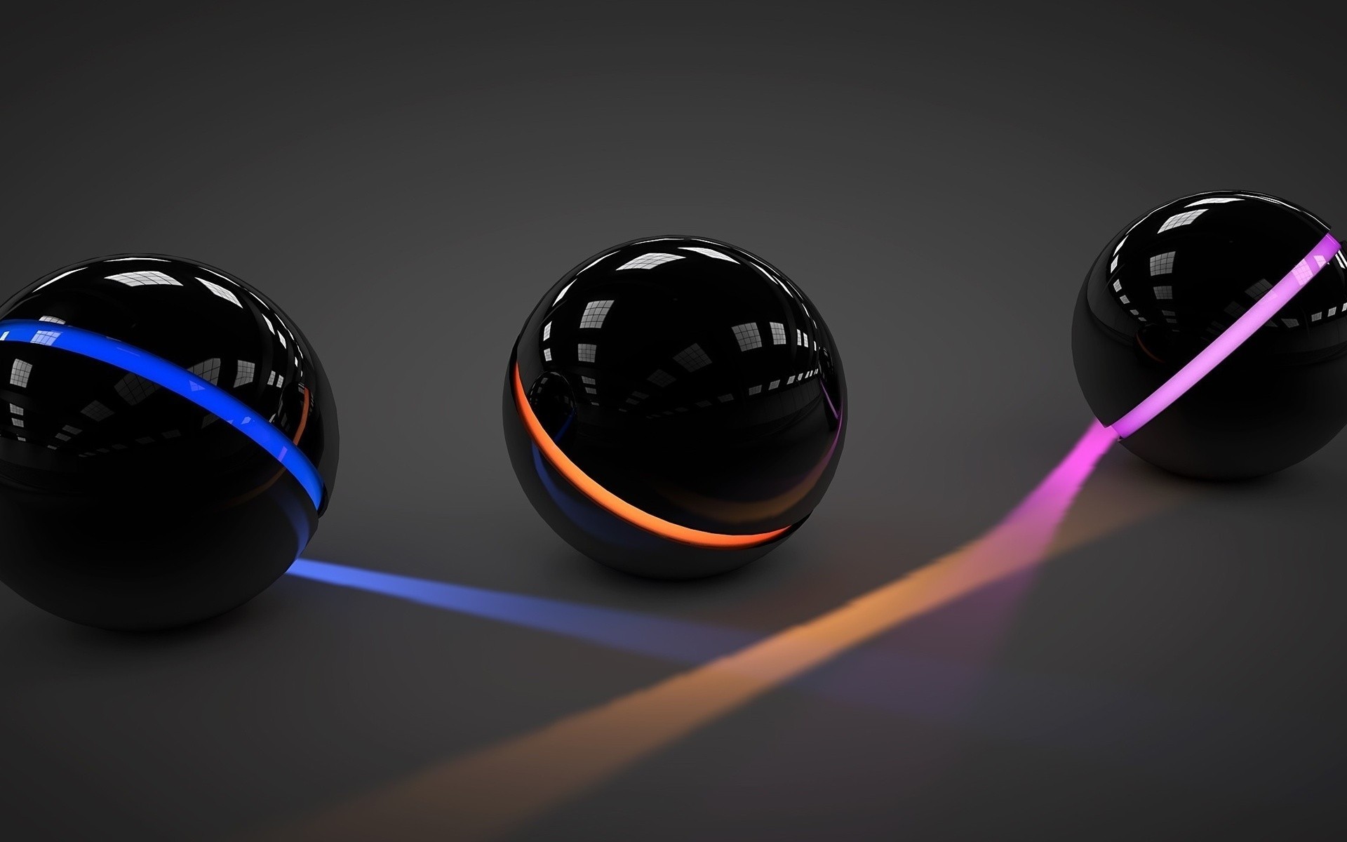 art balls three reflection light sphere pink line