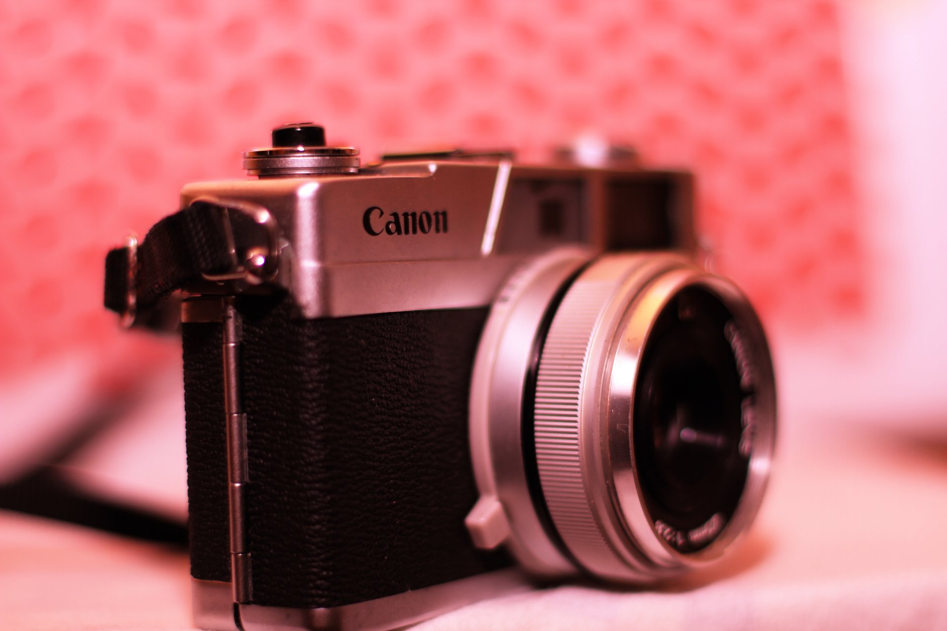 the camera background close up