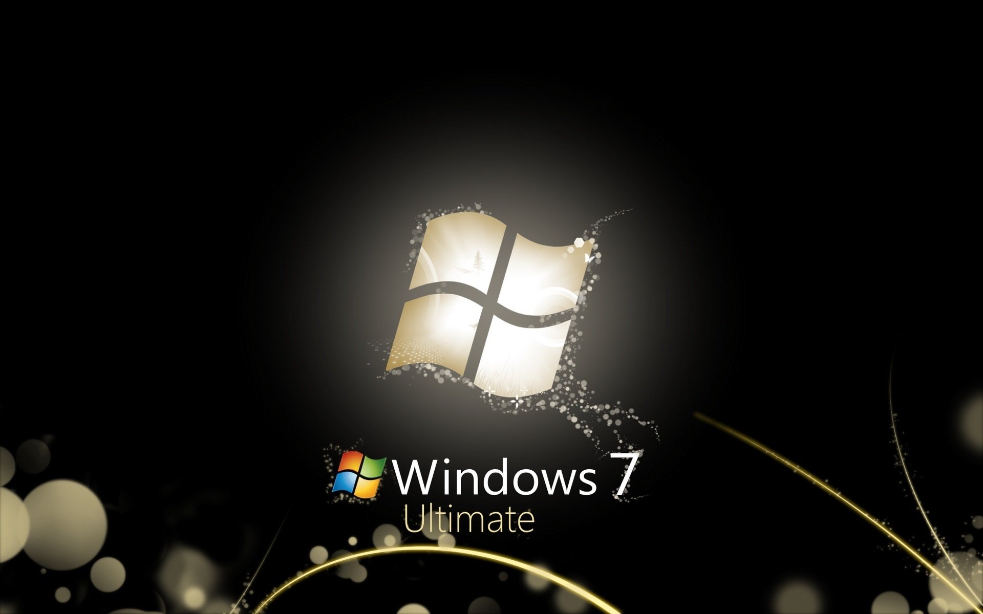 Windows 7 ultimate on a dark background