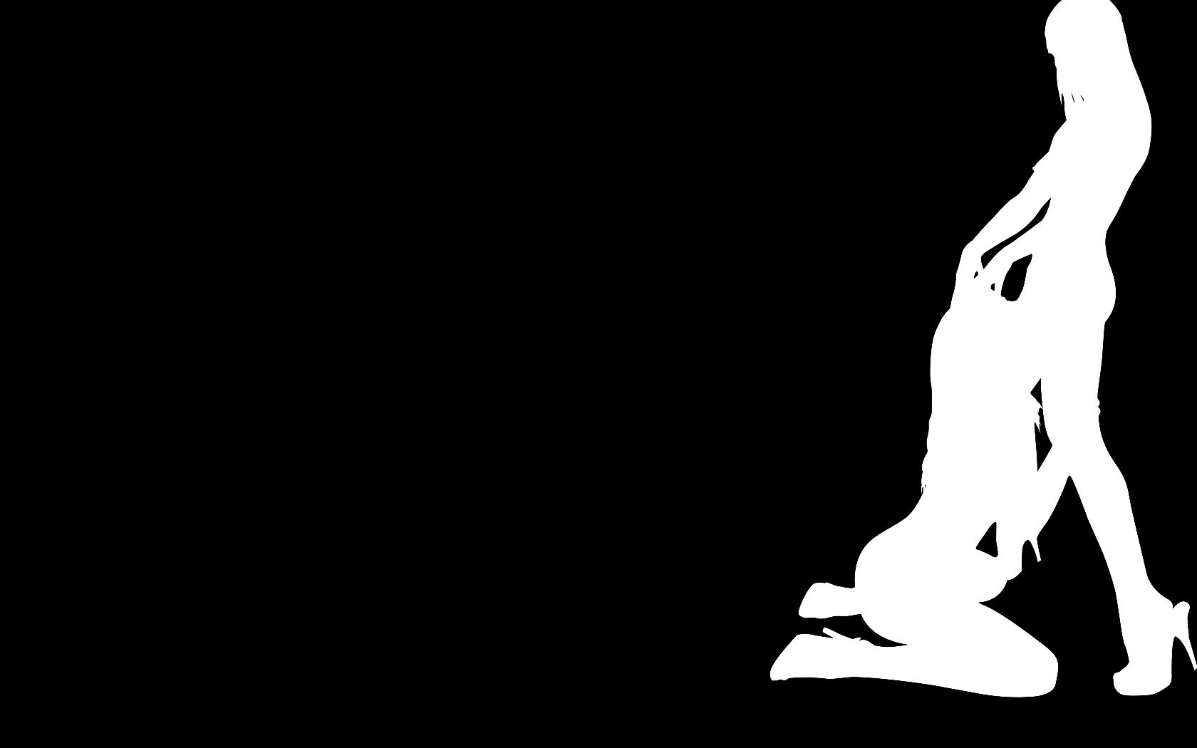 Two girls on a black background