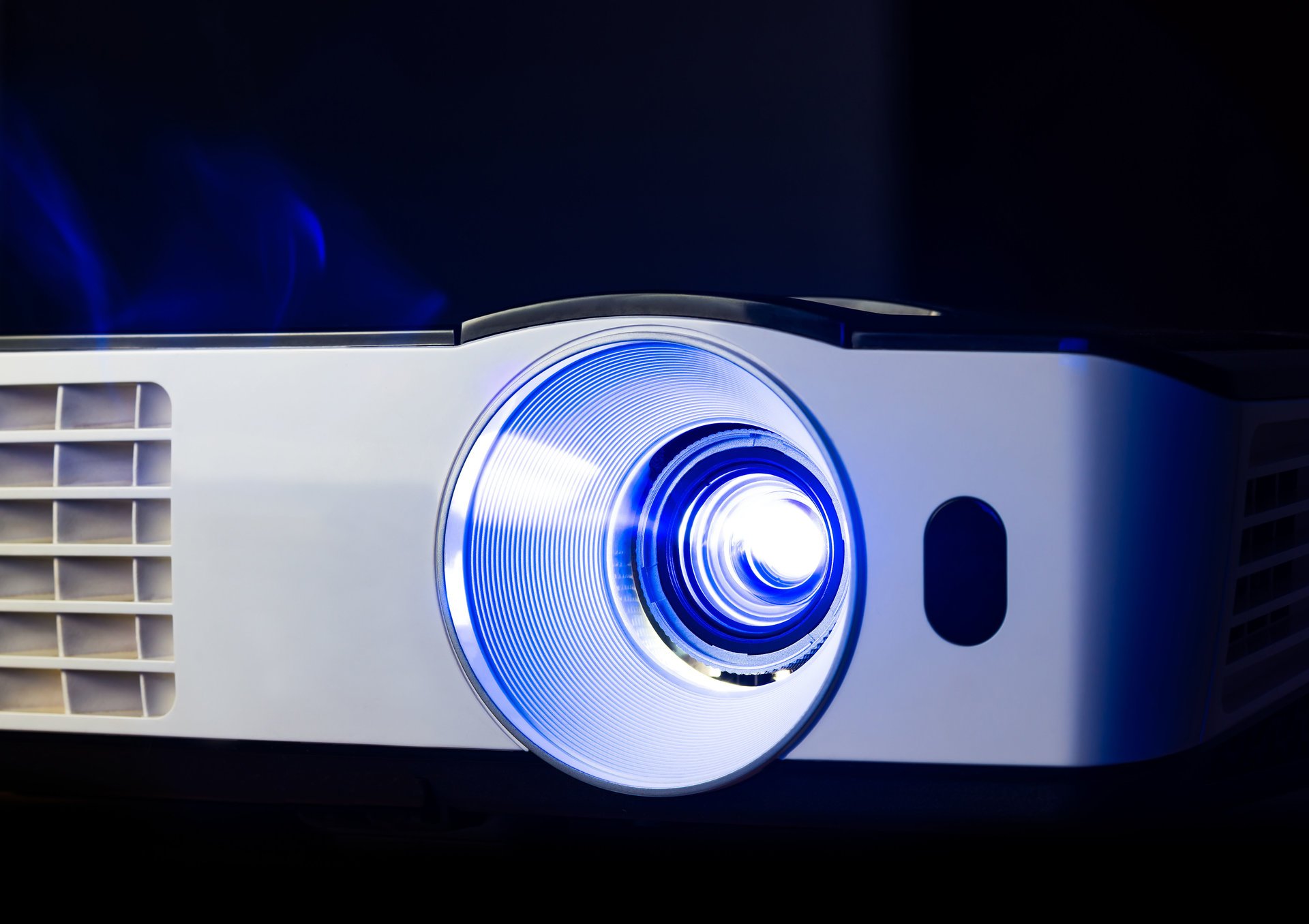 hi-tech technology projector video projector domash movies blue background blur bokeh close up wallpaper.