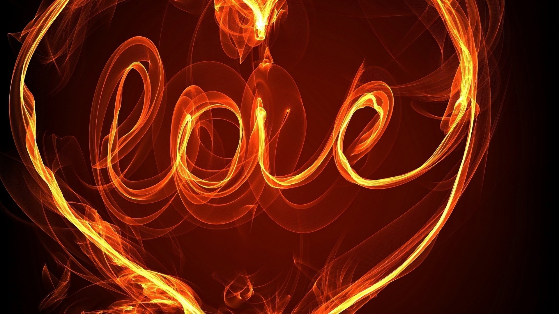 The word love in English is in the heart of fire