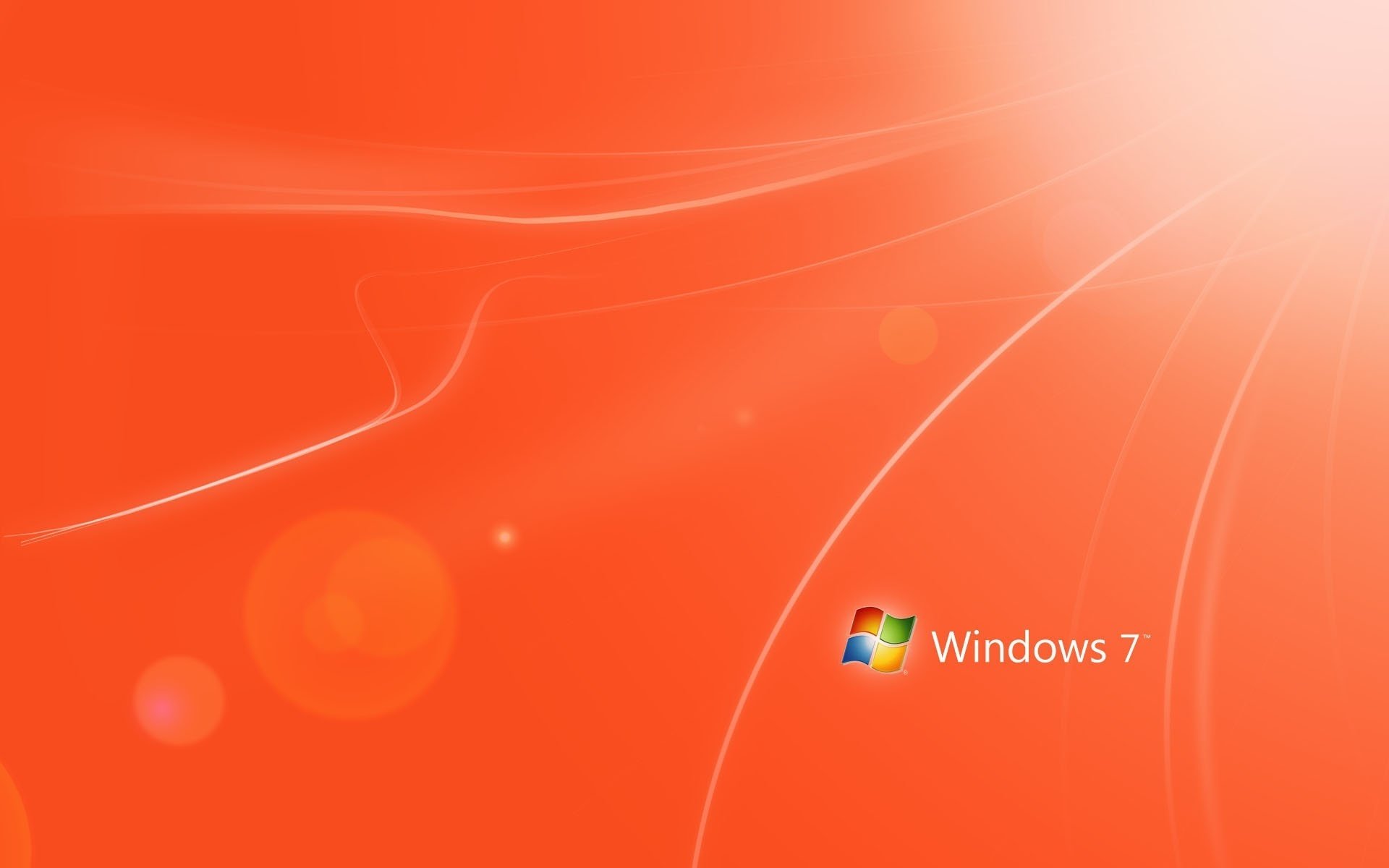 The Windows Seven logo on an orange background