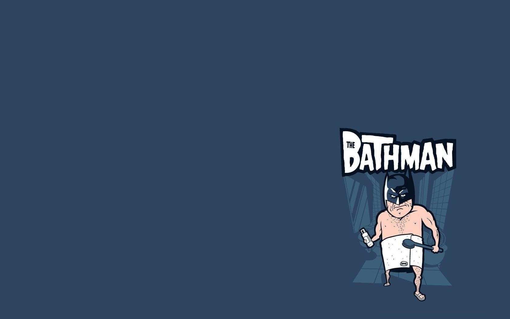 Funny Batman parody on a blue background