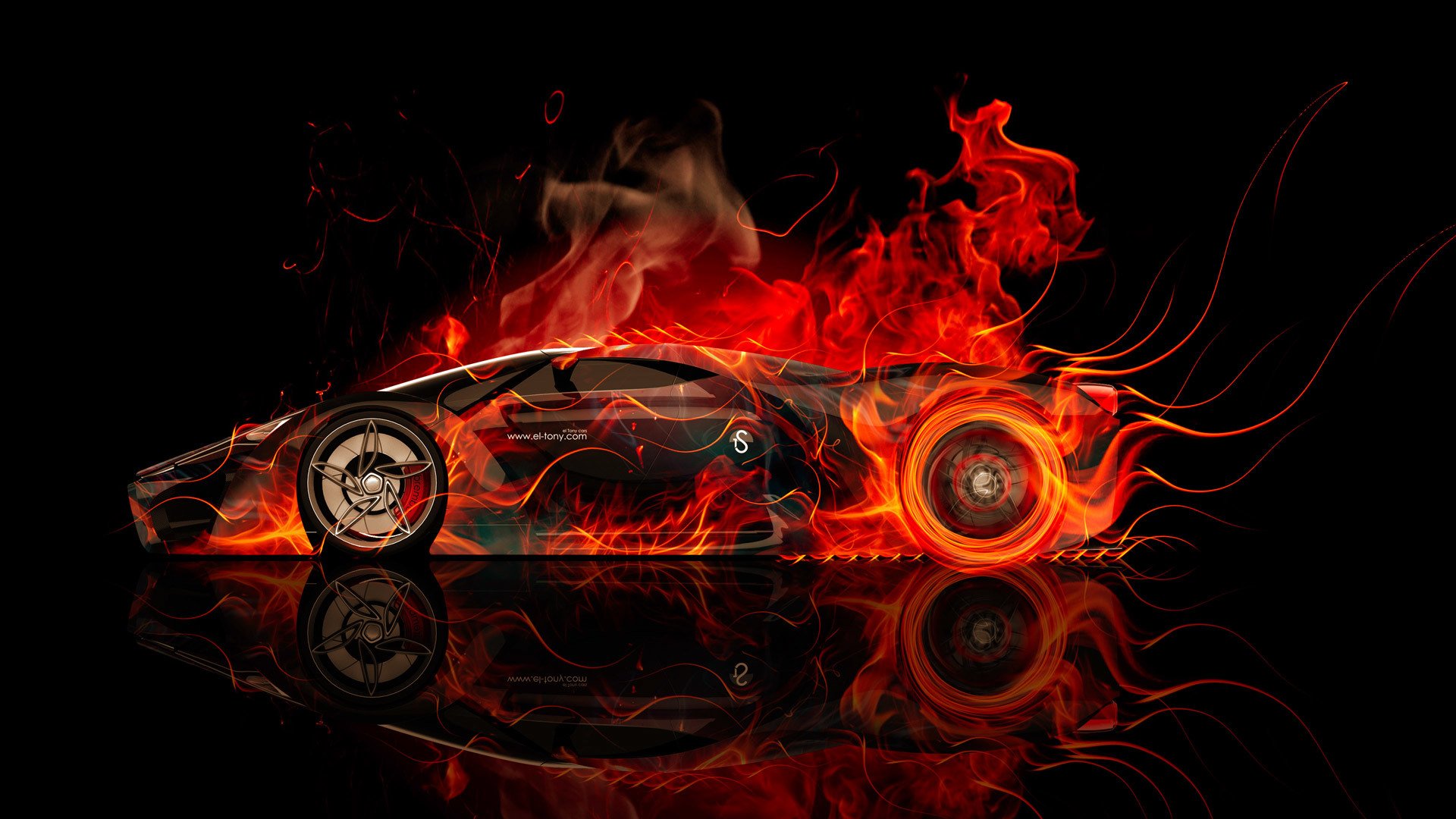tony kokhan ferrari f80 side fire car concept abstract orange colors aerography black hd wallpapers supercar flame smoke el tony cars design art style auto tony cohan photoshop a side view machine