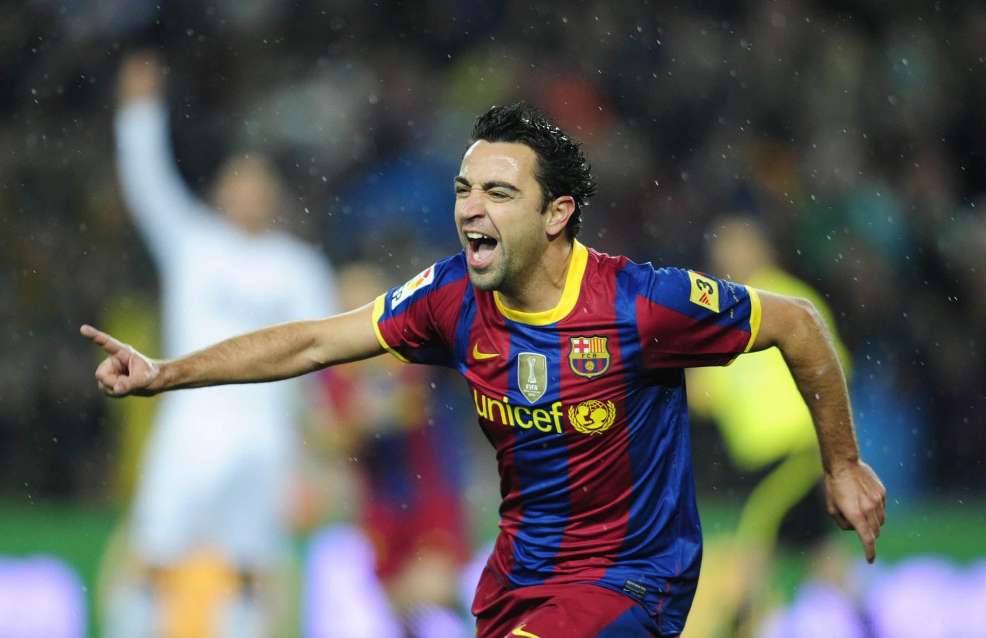 Emotional football game in the rain