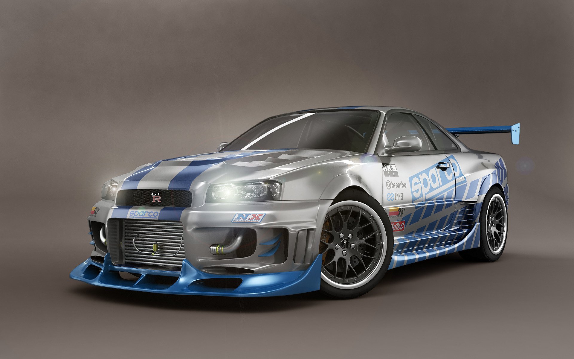 Nissan Skyline Tuning car. Exhibition of cars with airbrushing