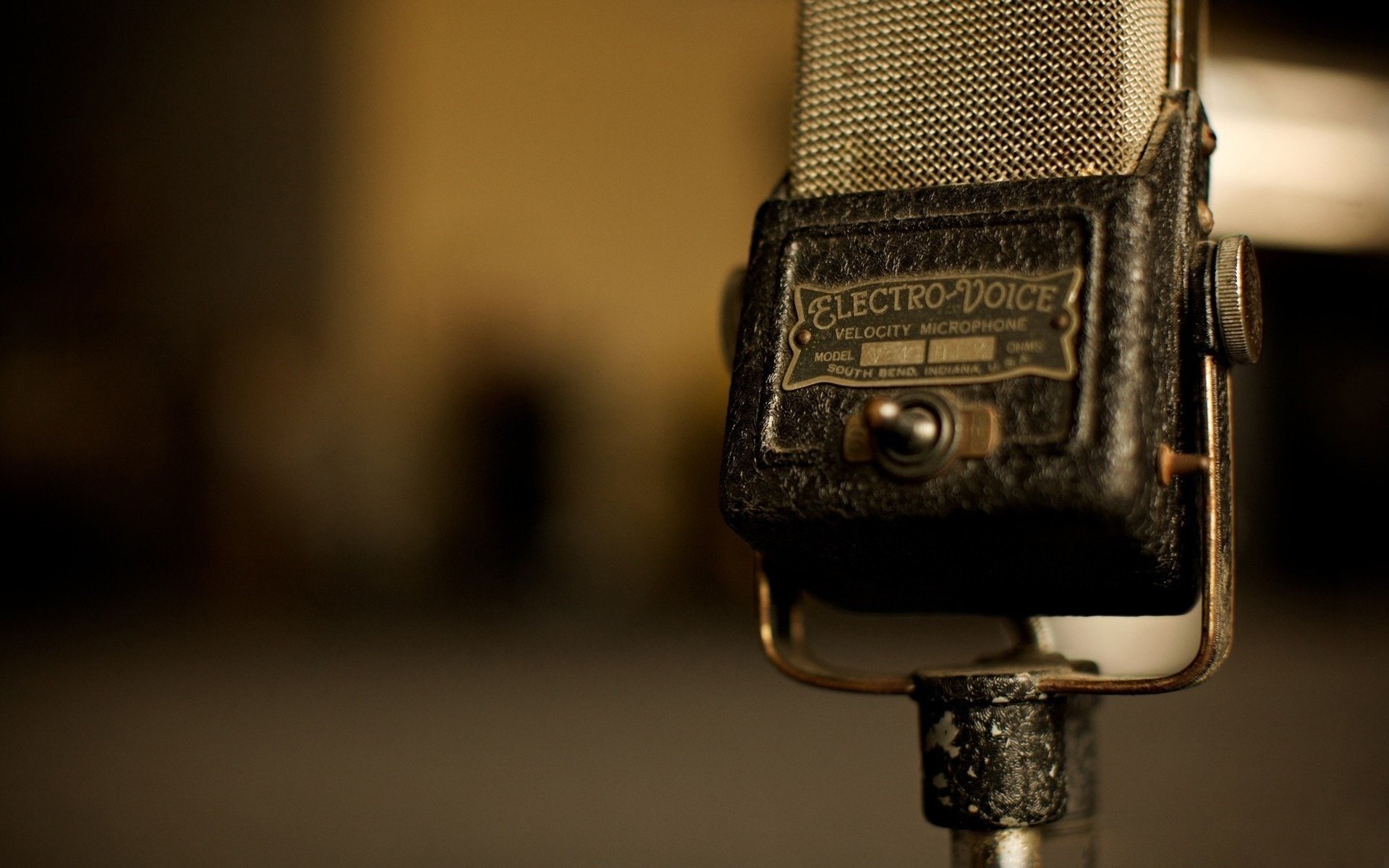 A rare microphone with a switch and a grid