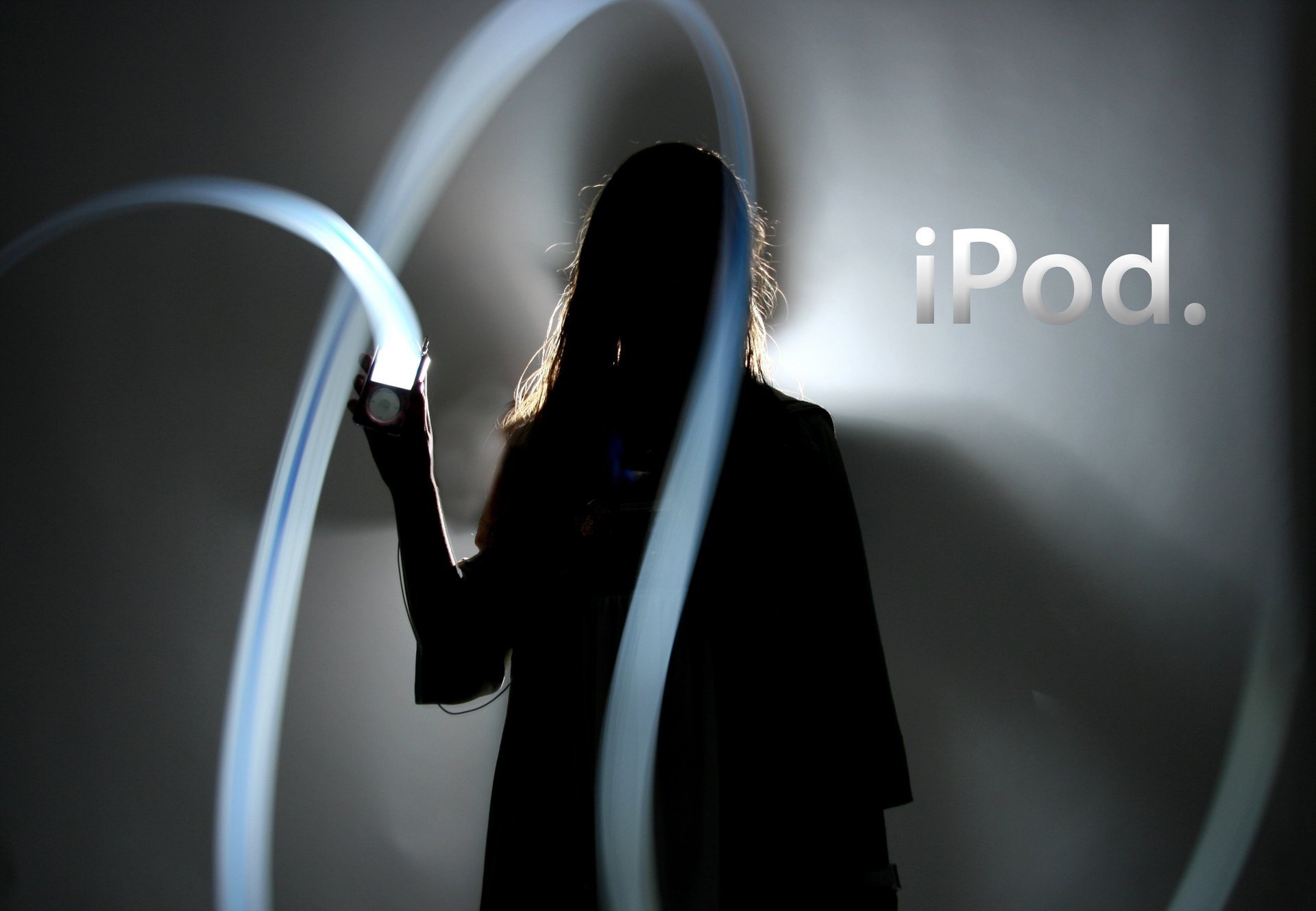 Creative abstraction of a girl and an iPad logo