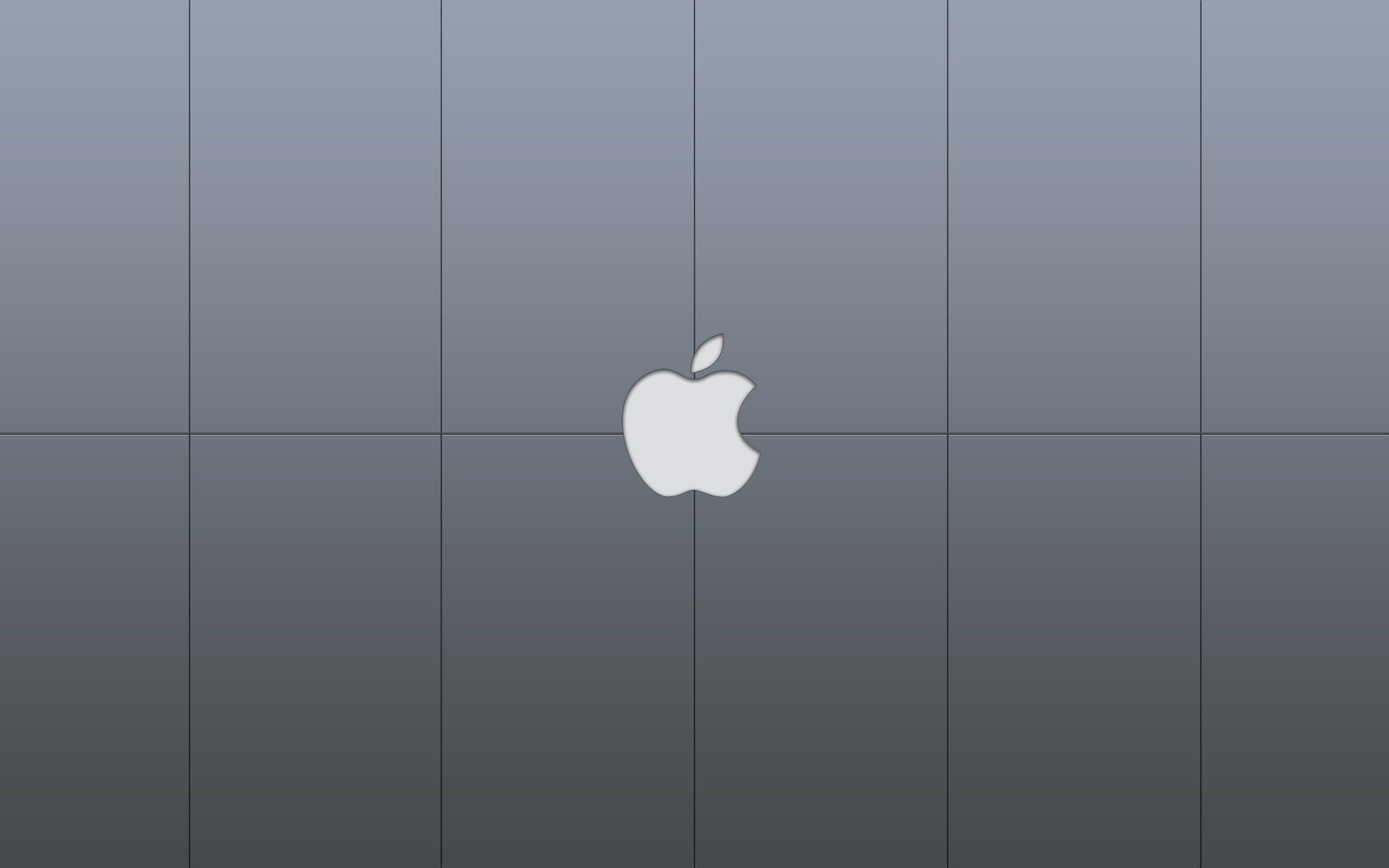 Apple logo on a gray background