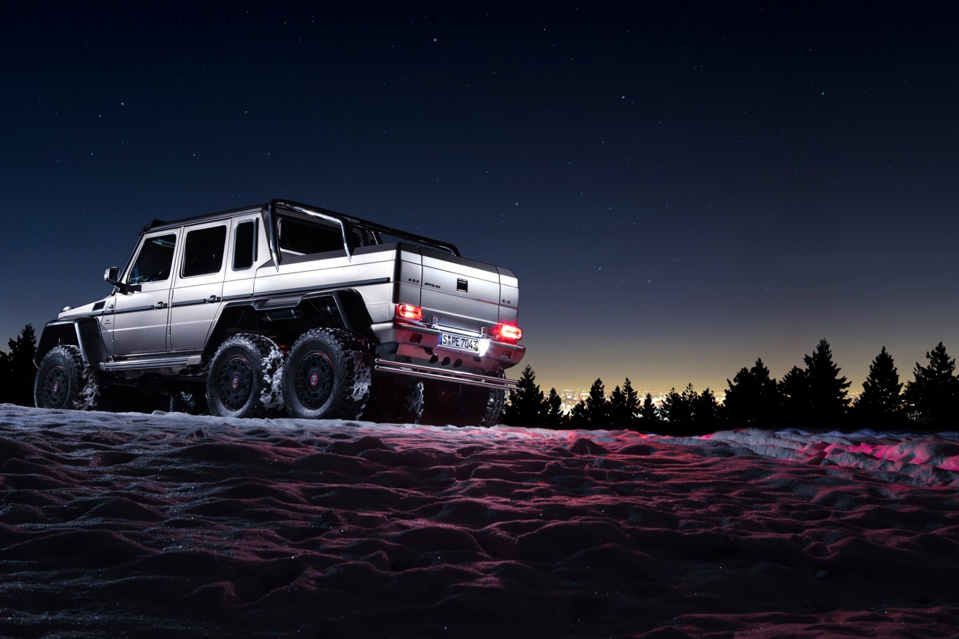 mercedes-benz g63 6x6 amg shadow snow sun awesome background beautiful darkness night