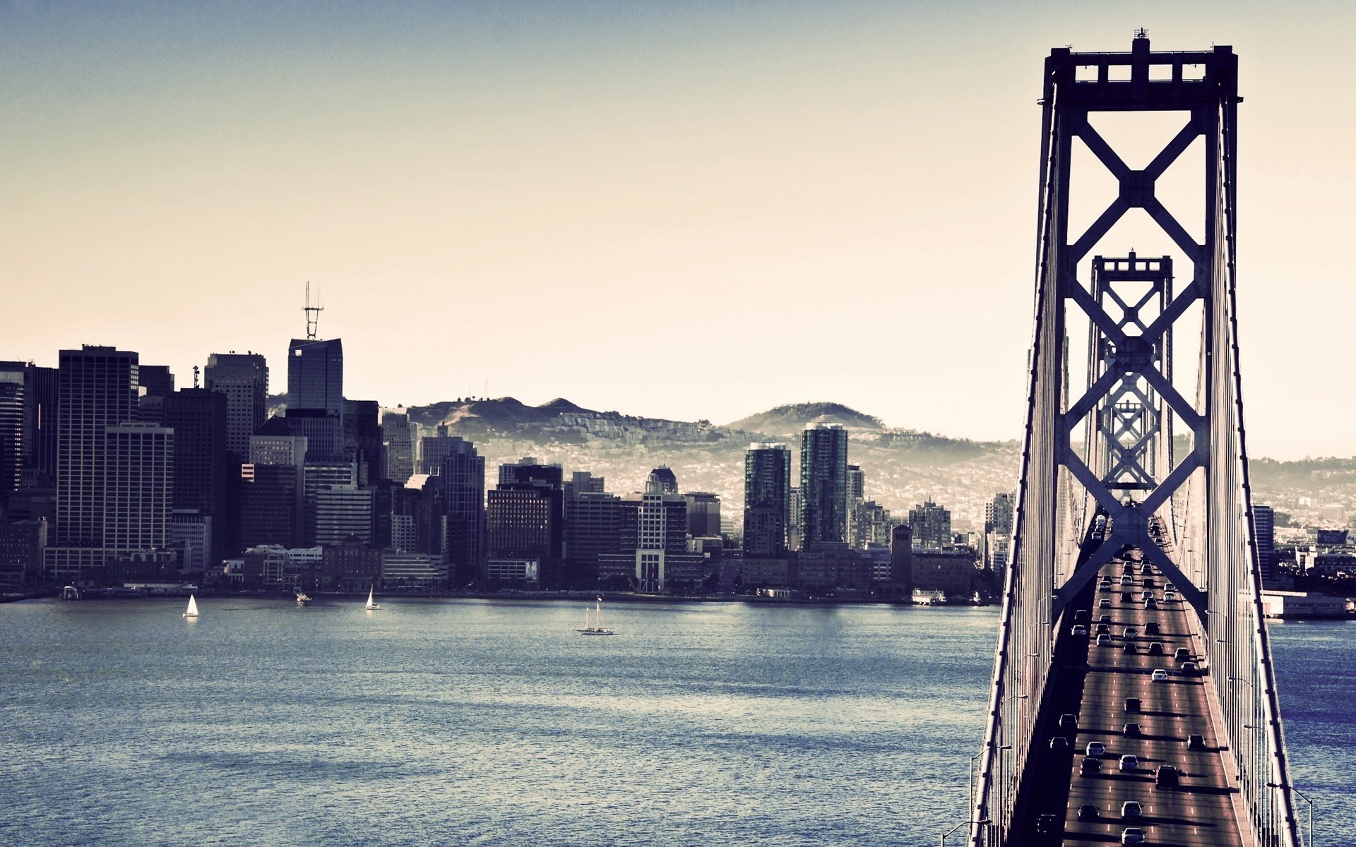 San Francisco Bridge against a cloudy sky