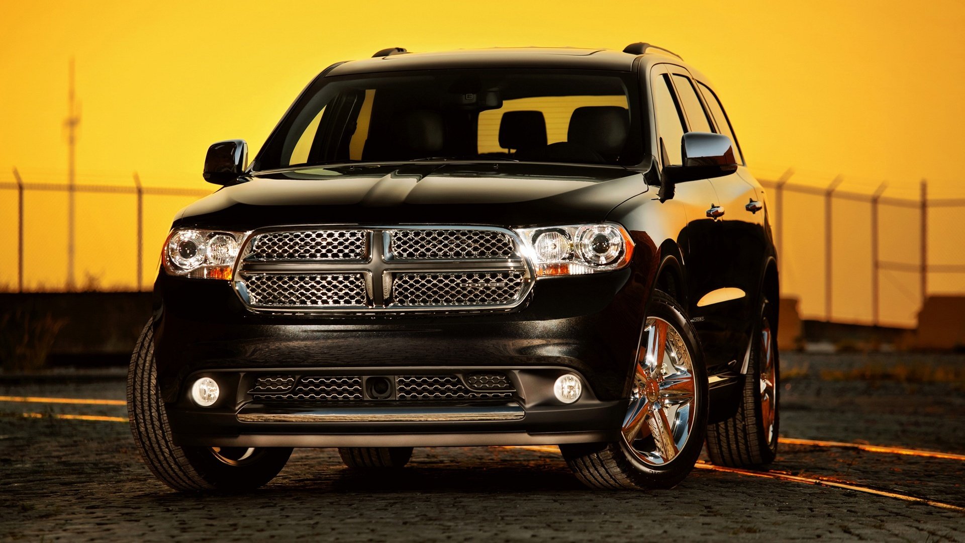 car wallpapers black dodge durango 2011 desktop automobile vehicles suv machine beautiful night sunset chrome wheel