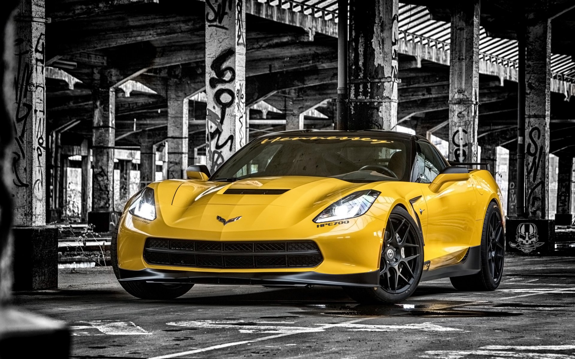 ruffer performance chevrolet corvette stingray hpe700 tuning yellow front background