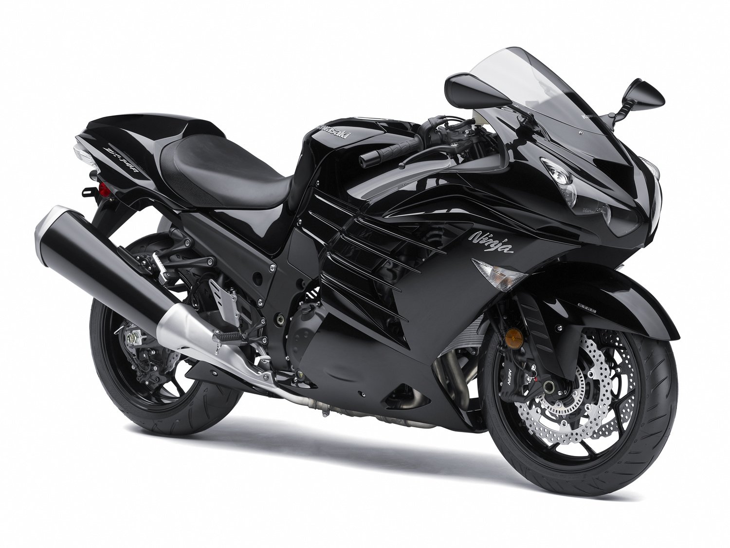 Black kawasaki zzr-1400 motorcycle