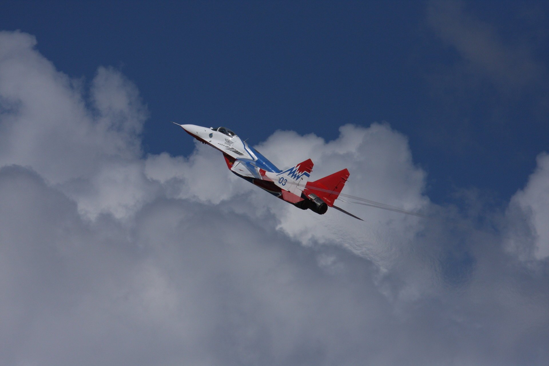 Swifts of Russia, mig-29, mig-29 in the cloudy sky