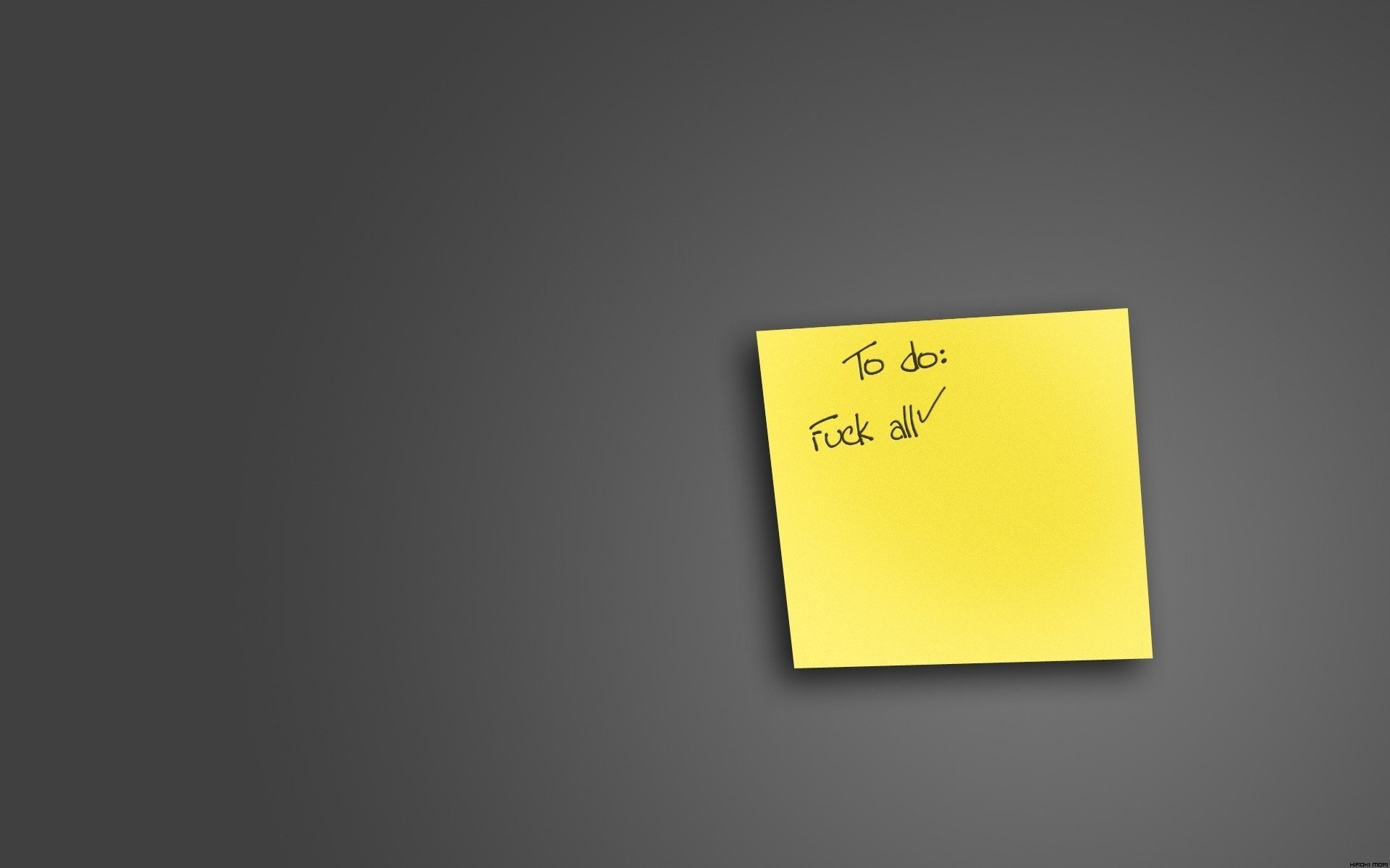 Yellow sticker on a gray background with a business plan