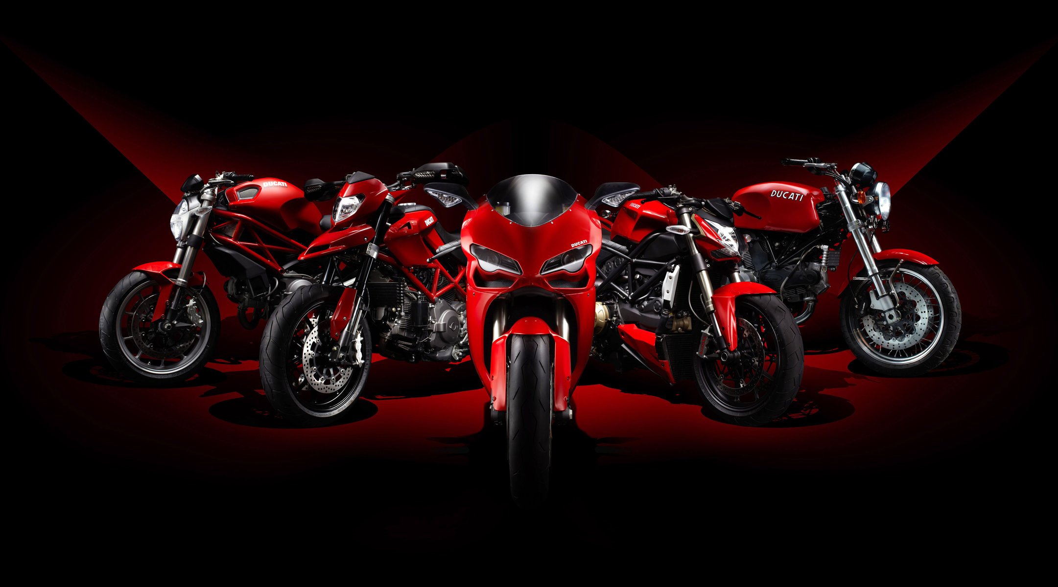 Red ducati hi-tech motorcycles