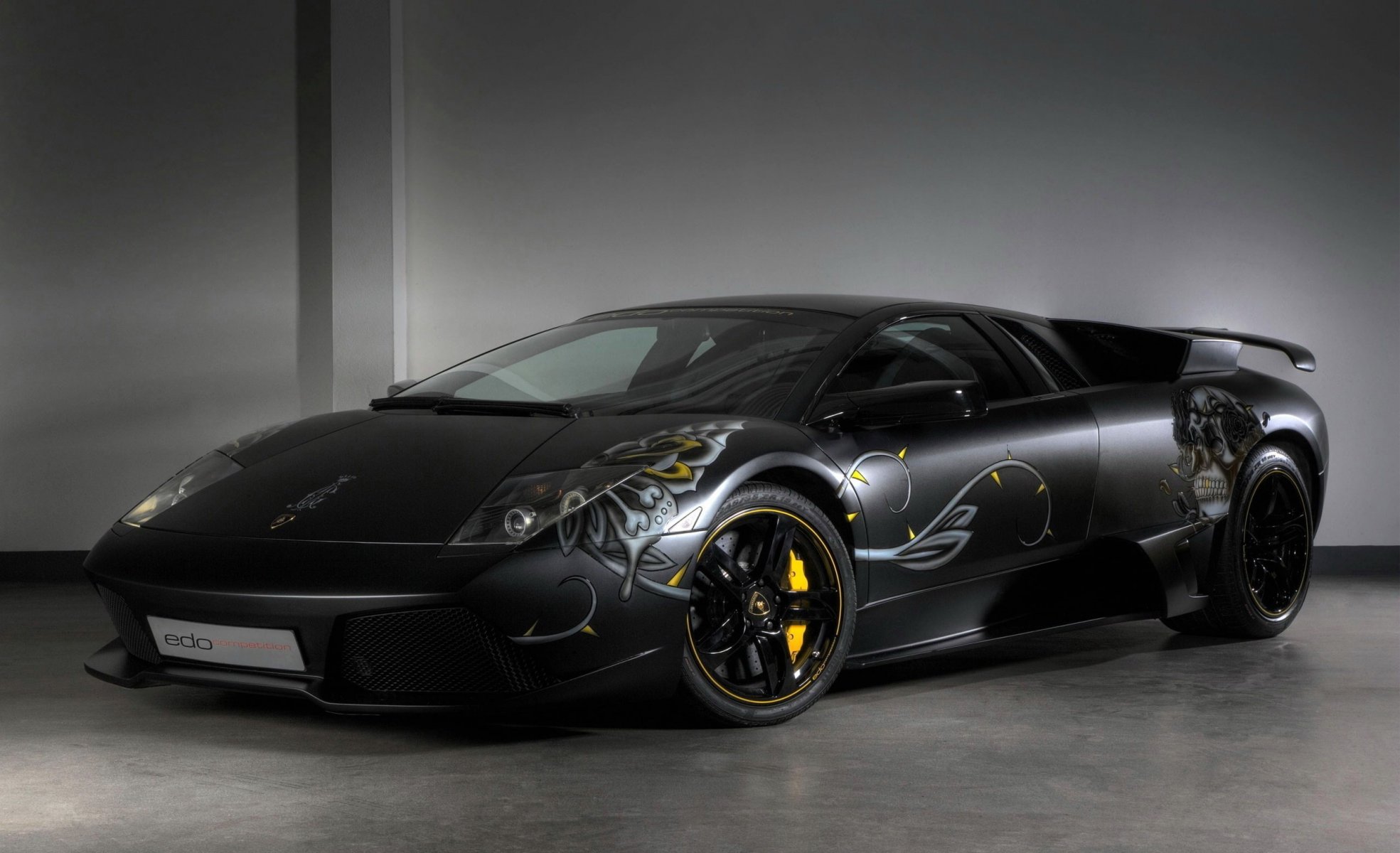 Black Sports Lamborghini with a pattern