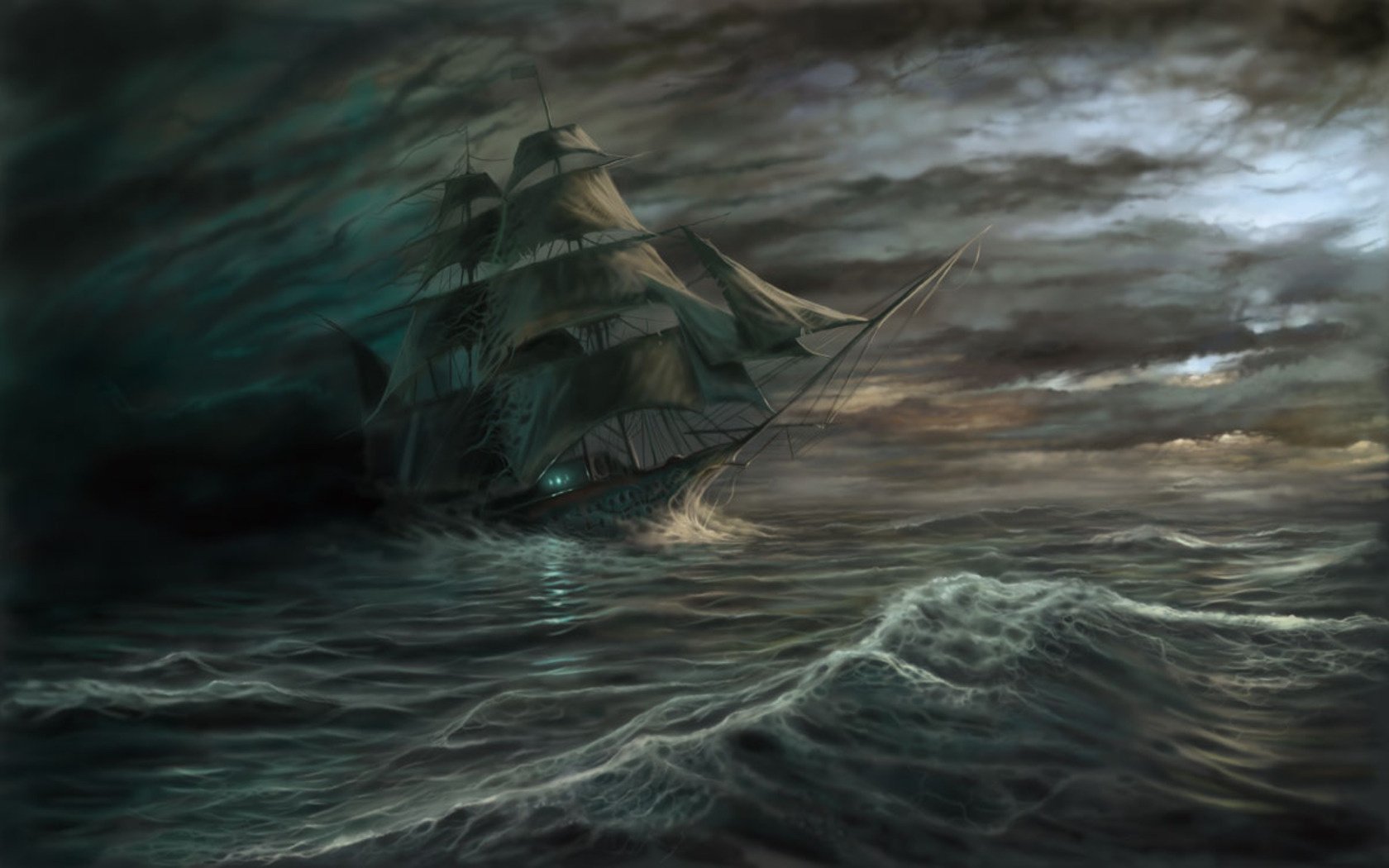 And the waves carried away , the ghost ship