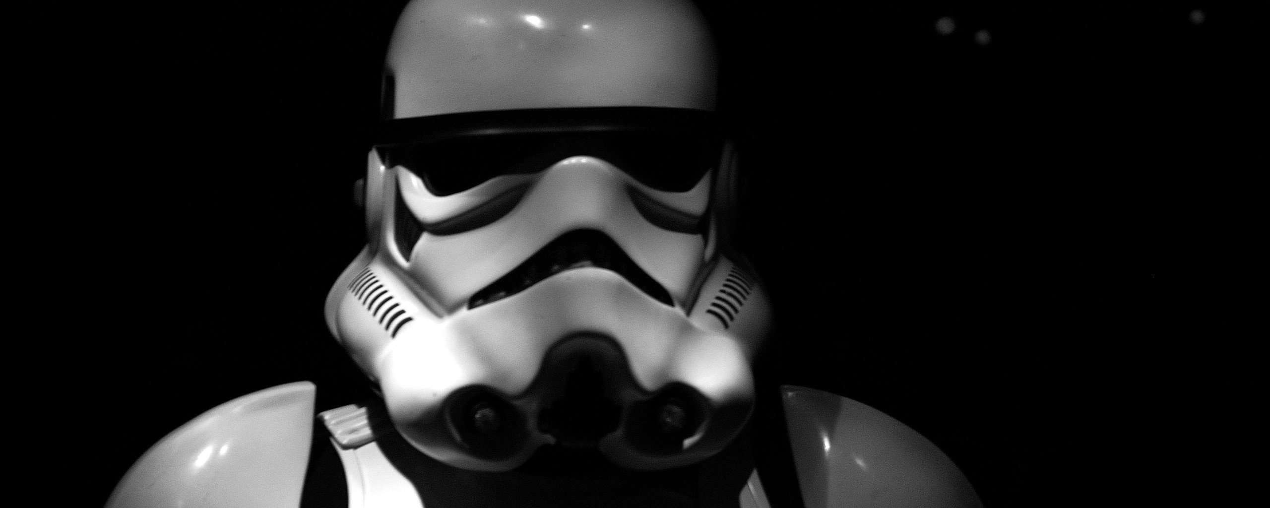 Stormtrooper from Star Wars black and white image