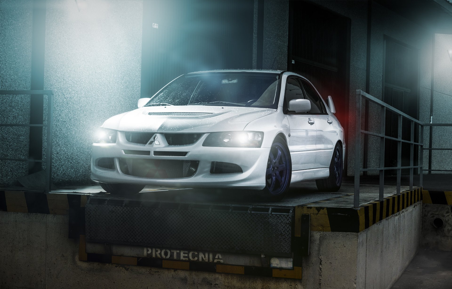mitsubishi evo ix white evolution