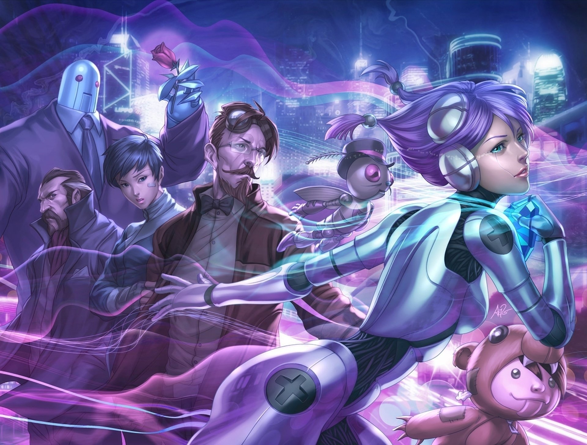 The girl runs away from the people