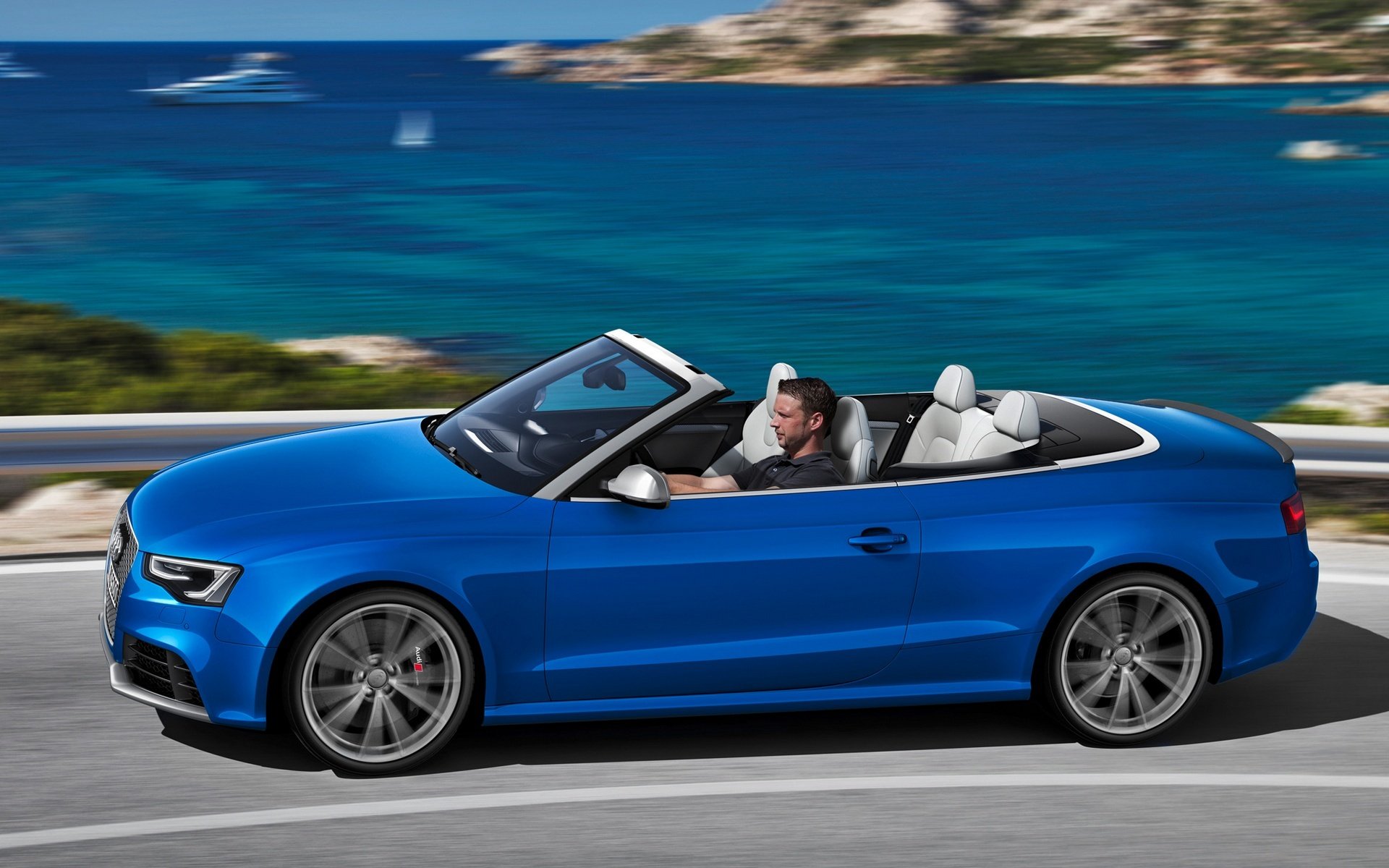 car wallpapers audi rs5 cabriolet 2012 new vehicles blue pc5 convertible on the side sea speed beautiful