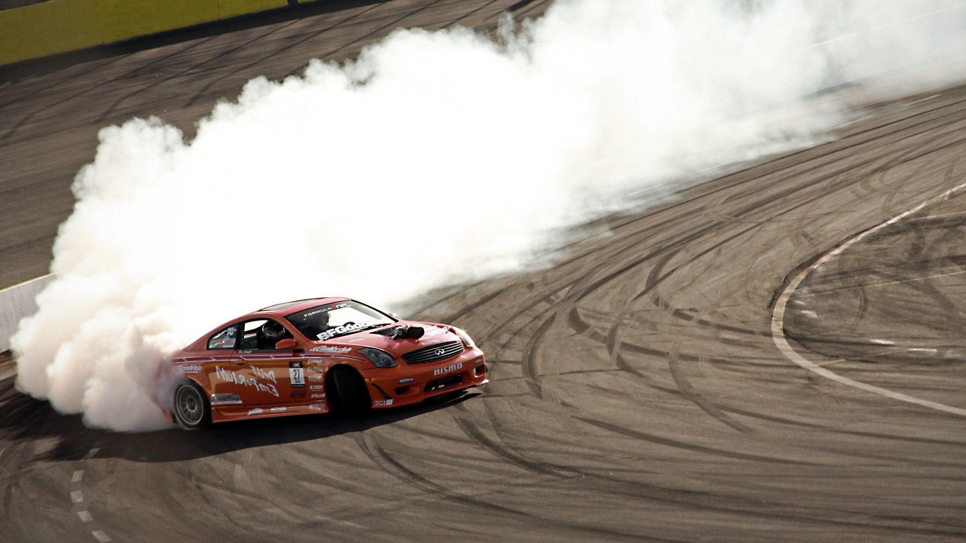 Sports car drift on the turn