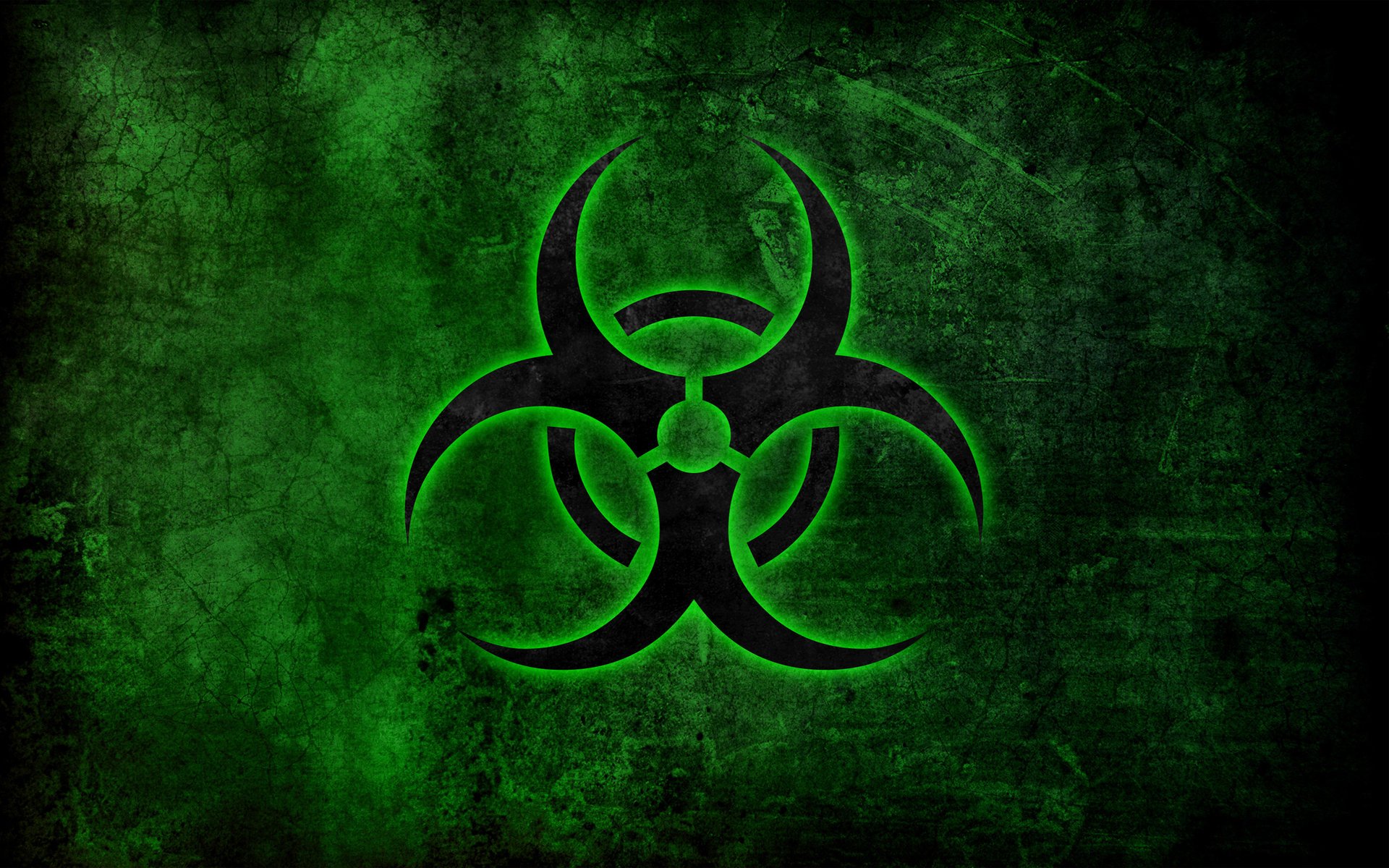Green sign of biological contamination