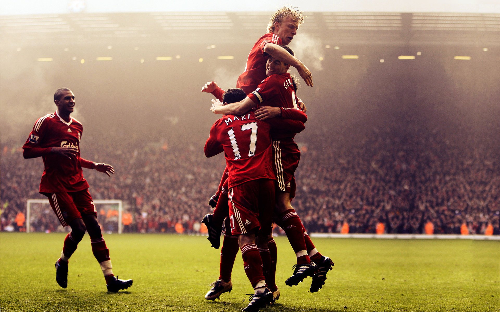 Liverpool football team wallpaper. Male emotions