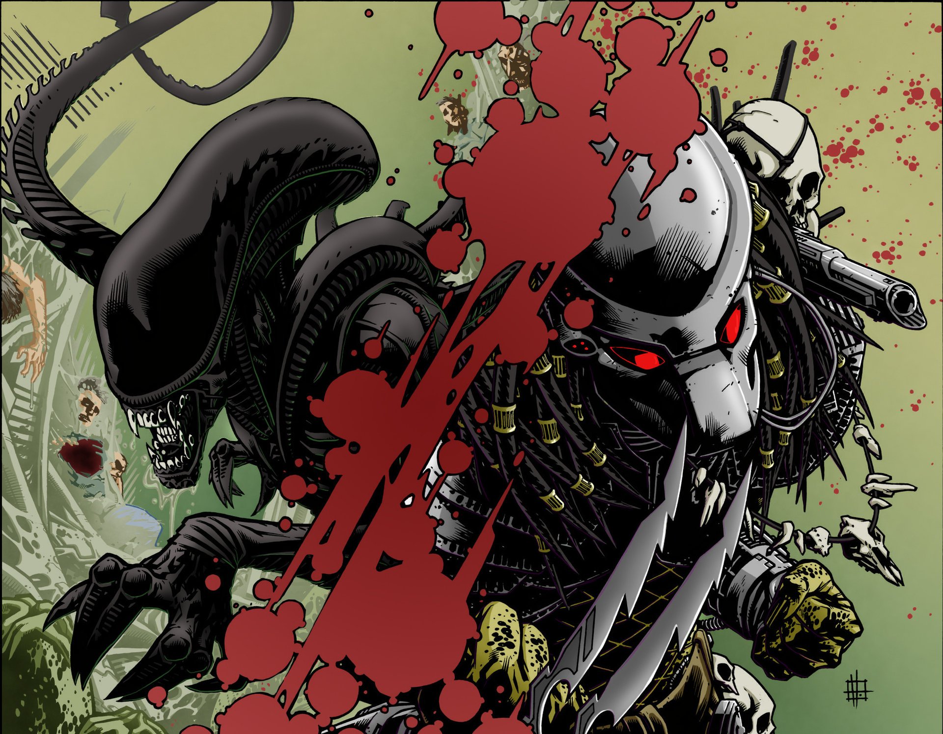 Alien Alien hand-drawn comic