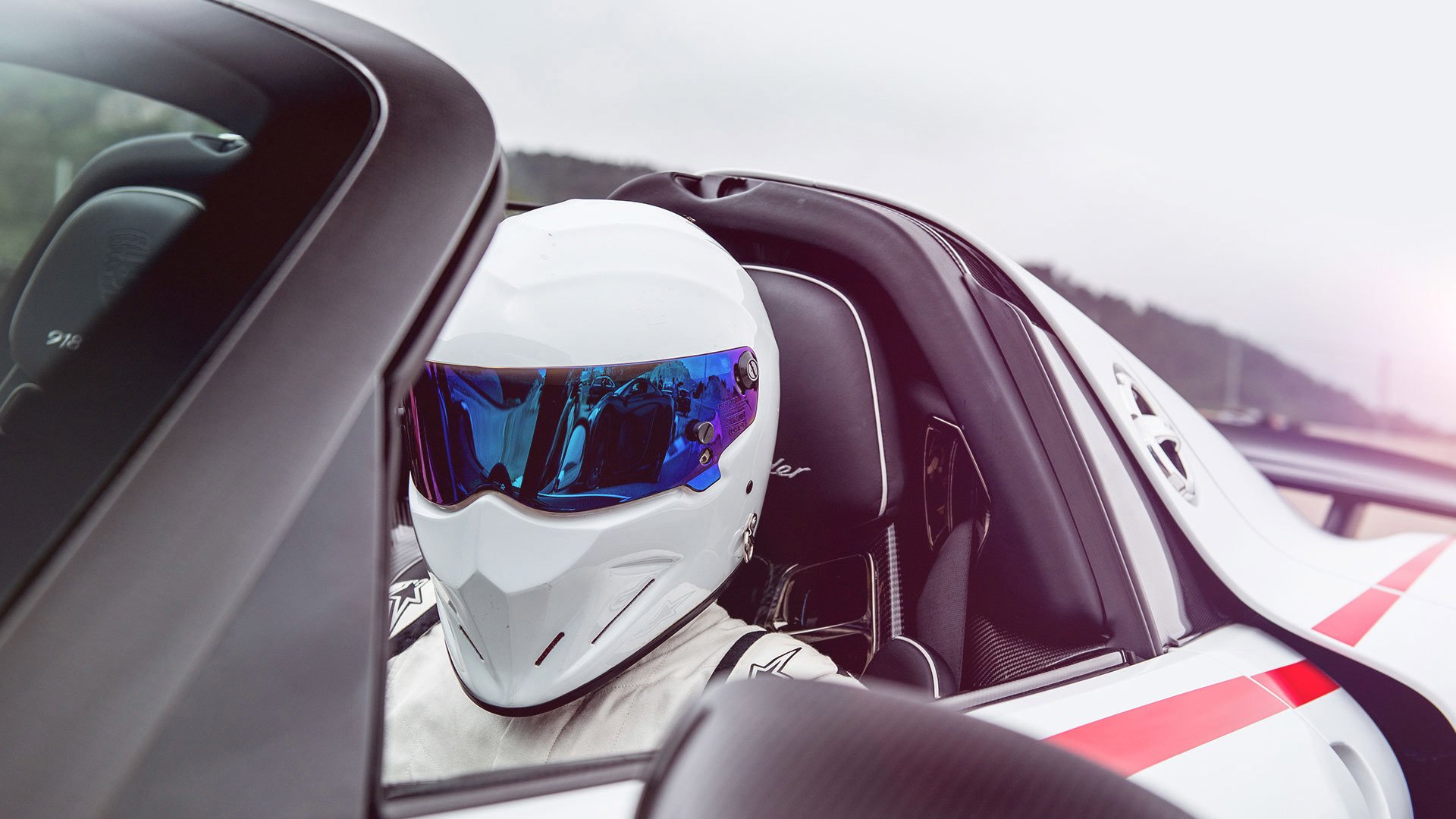 top gear the highest gear best teleperedachatthe stig stig some say helmet porsche spyder weissach package background