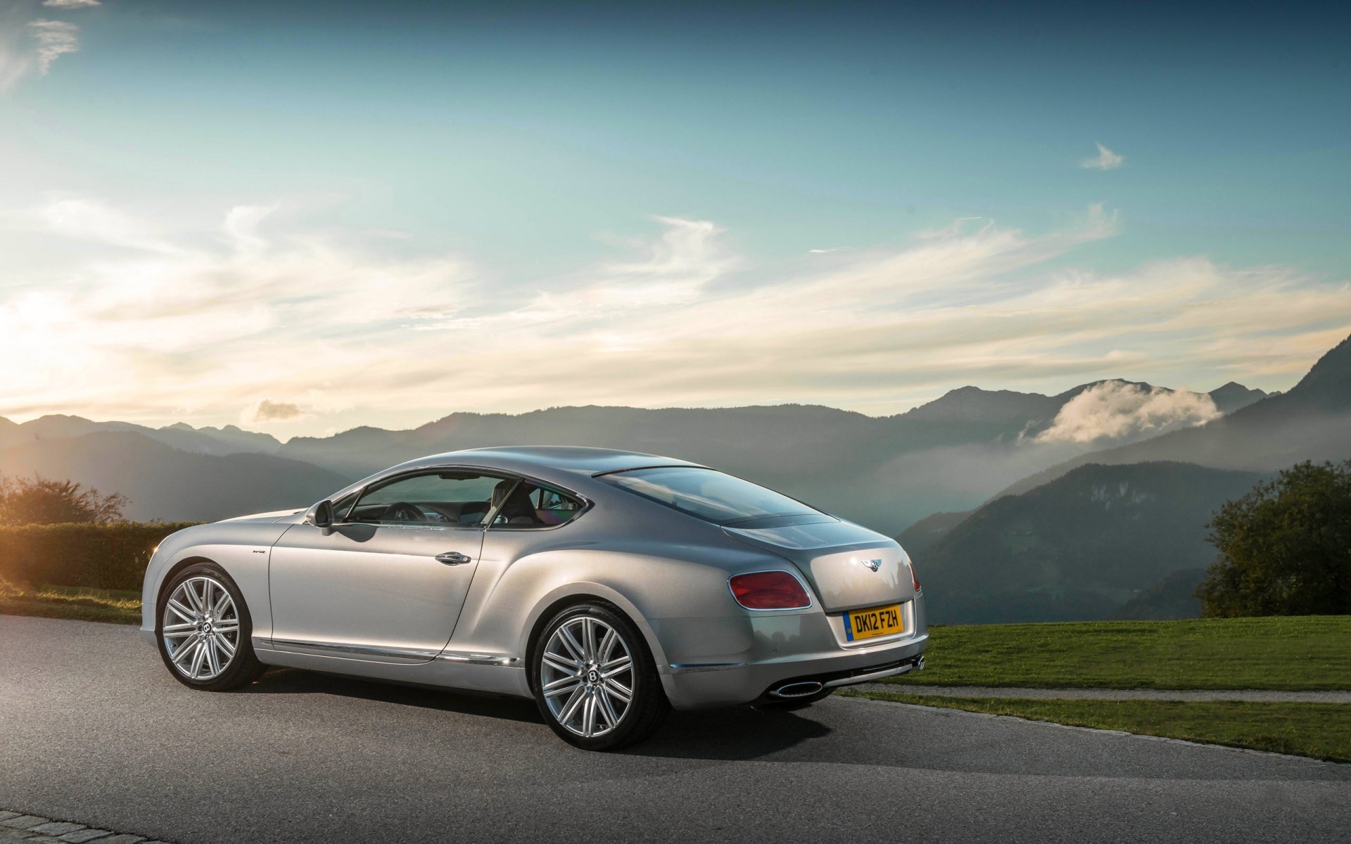 bentley continental gt coupe sky grey machine wheel car