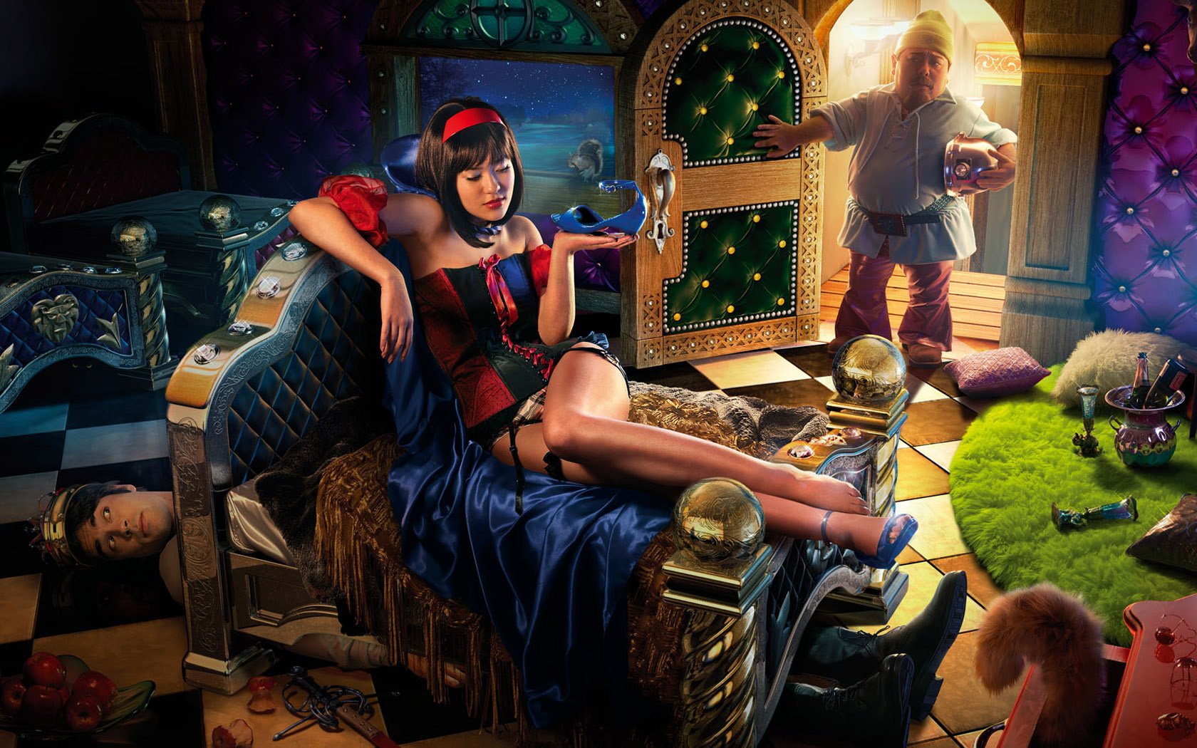 An interesting variation of the fairy tale snow White and the Seven Dwarfs