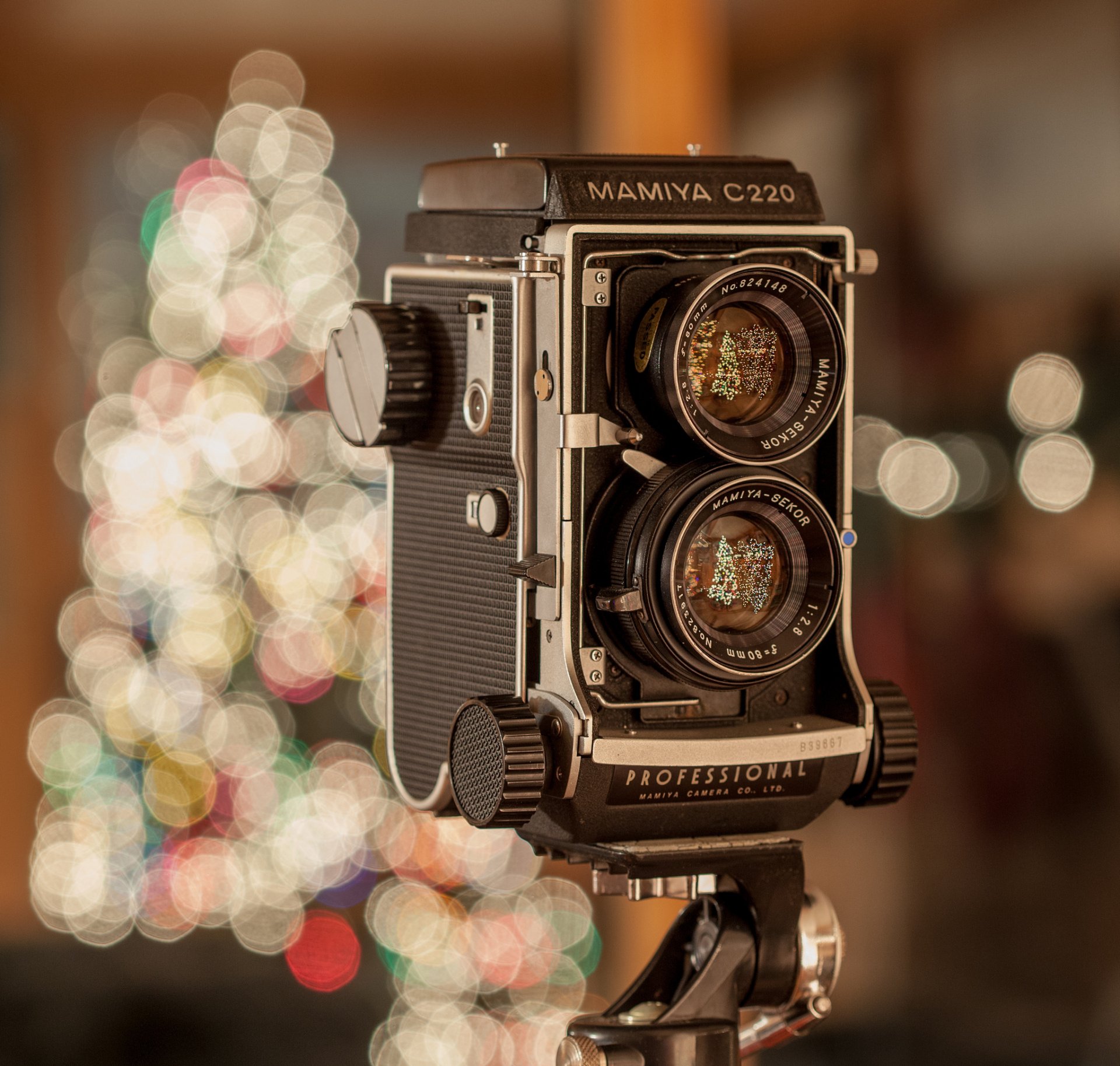 a camera mamiya lenses lens new year holiday lights