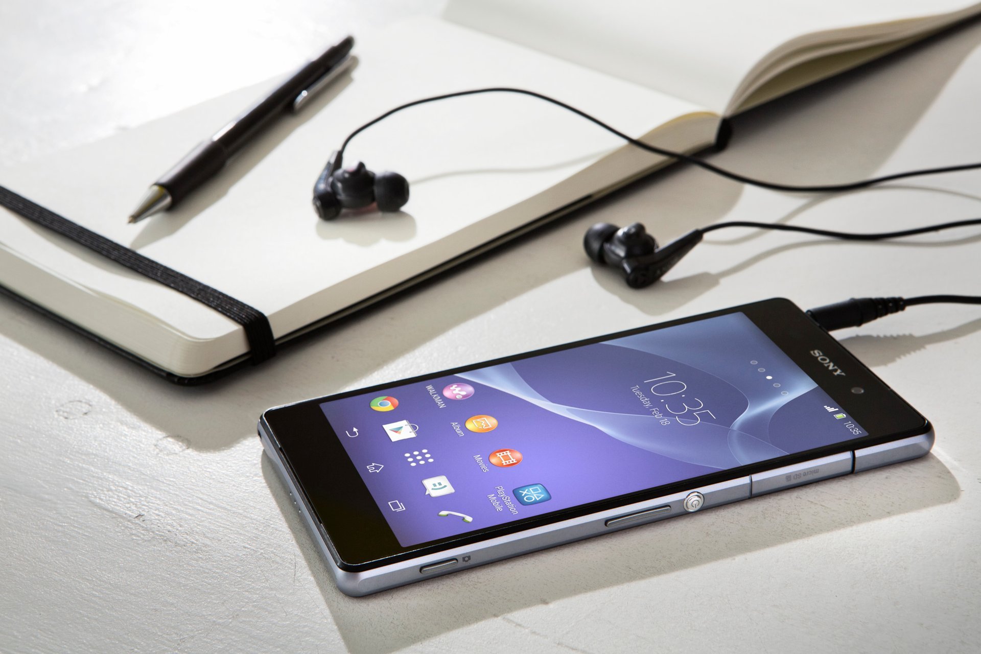 sony xperia z2 smartphone notes pen headphones