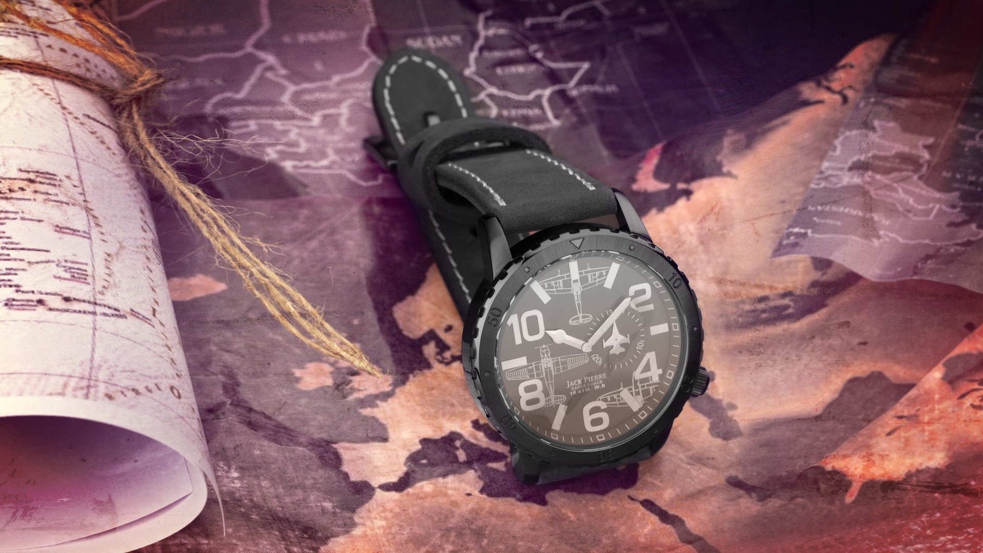 hi-tech exclusive style watches jack pierre watch eagle force lie to map brand logo .