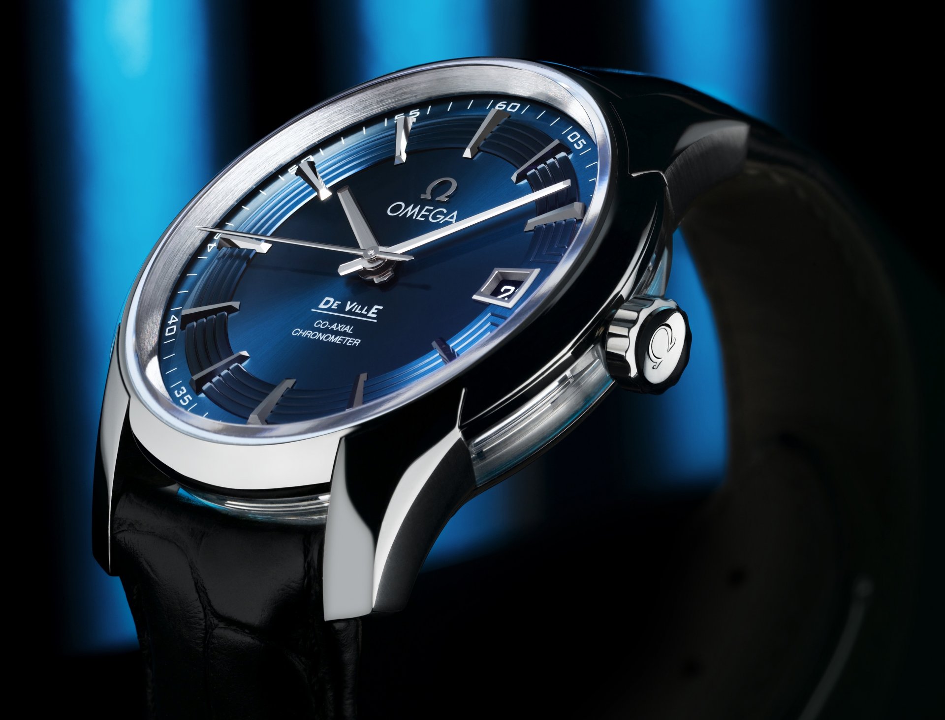 watches omega watch de ville hour vision blue