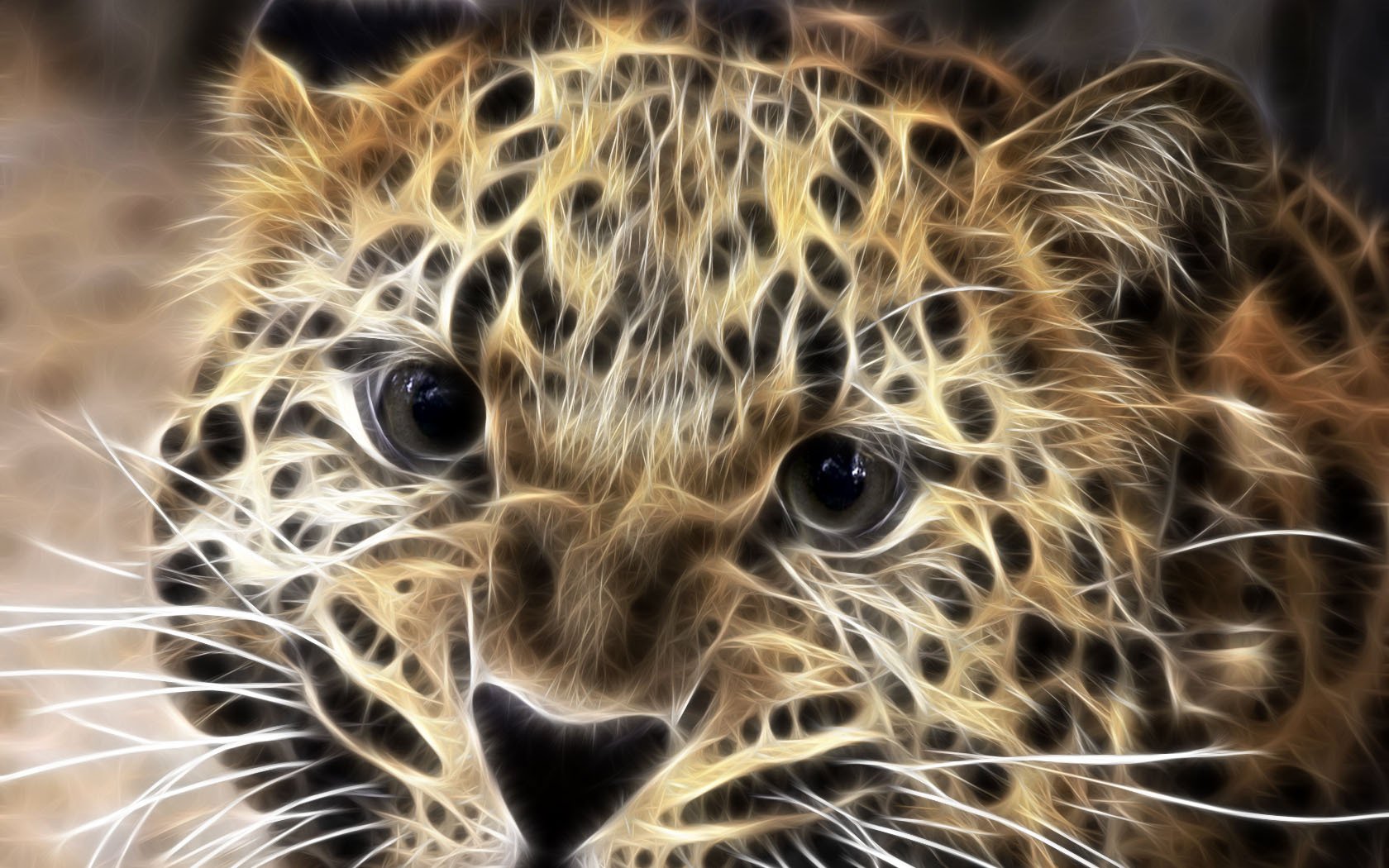 Cat's eyes of a predatory leopard beast