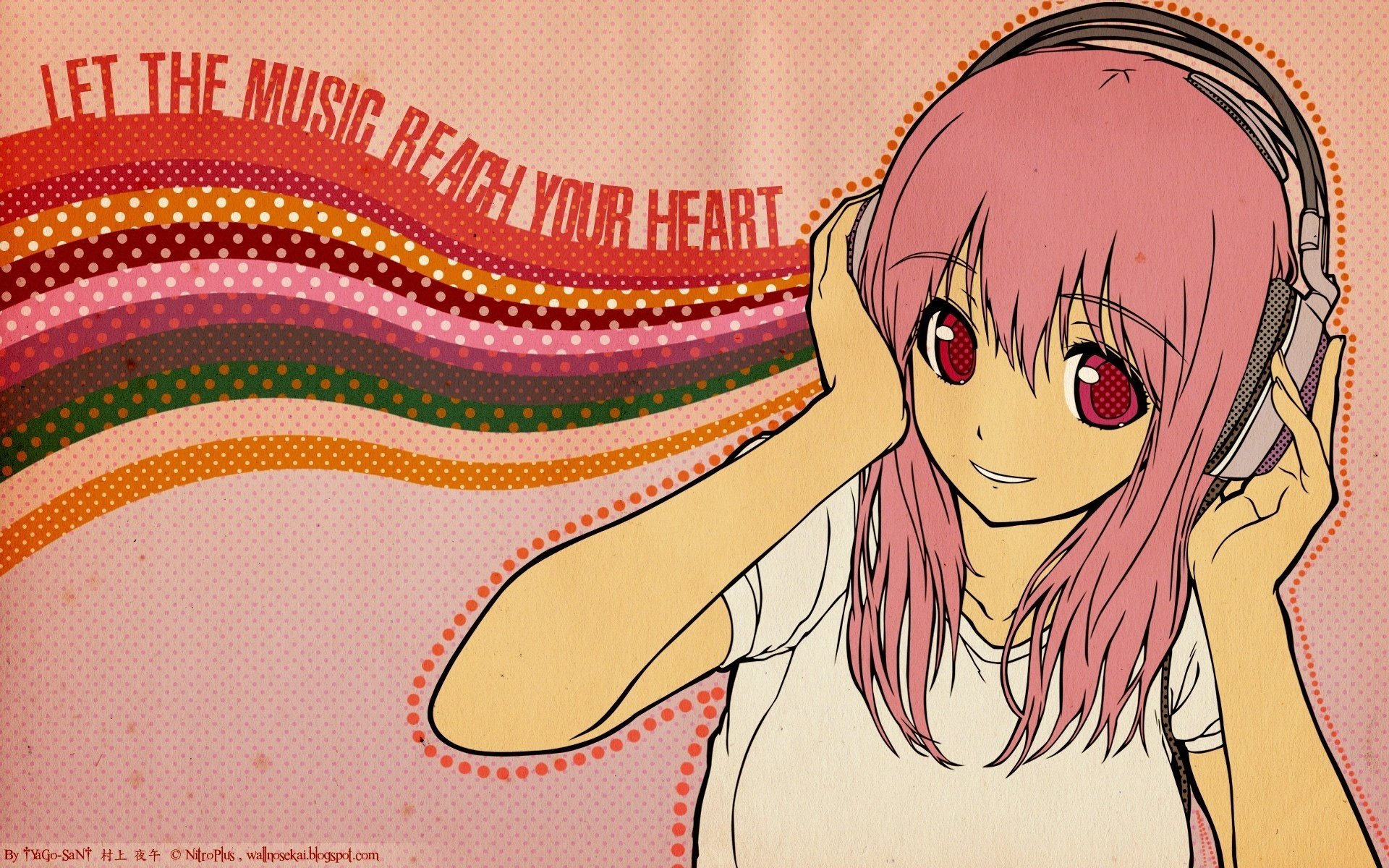 The girl with pink hair and her love of music