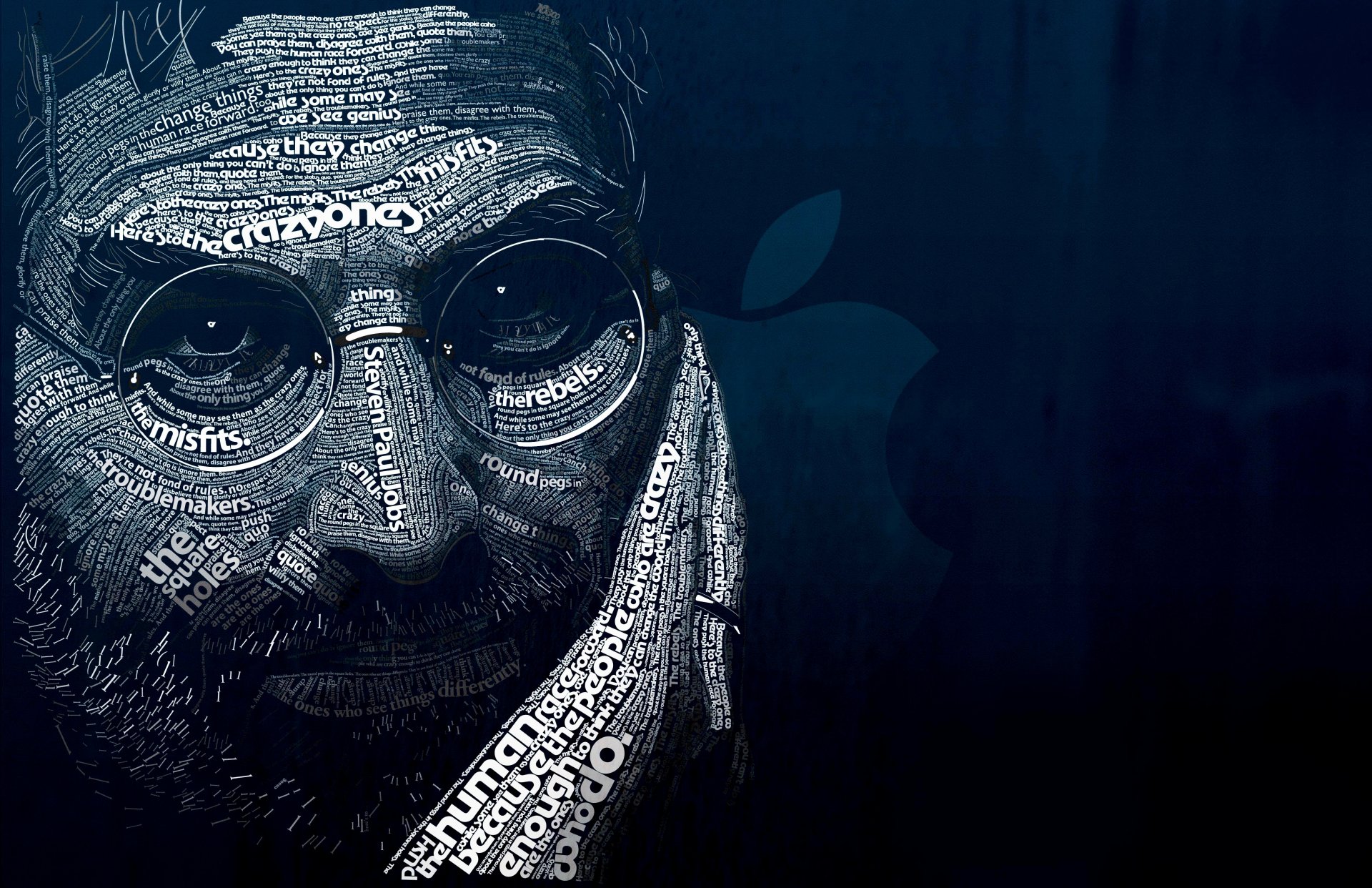 hi-tech apple ipod ipad iphone man steve jobs words black background men dark blue letters phrase statements quotes