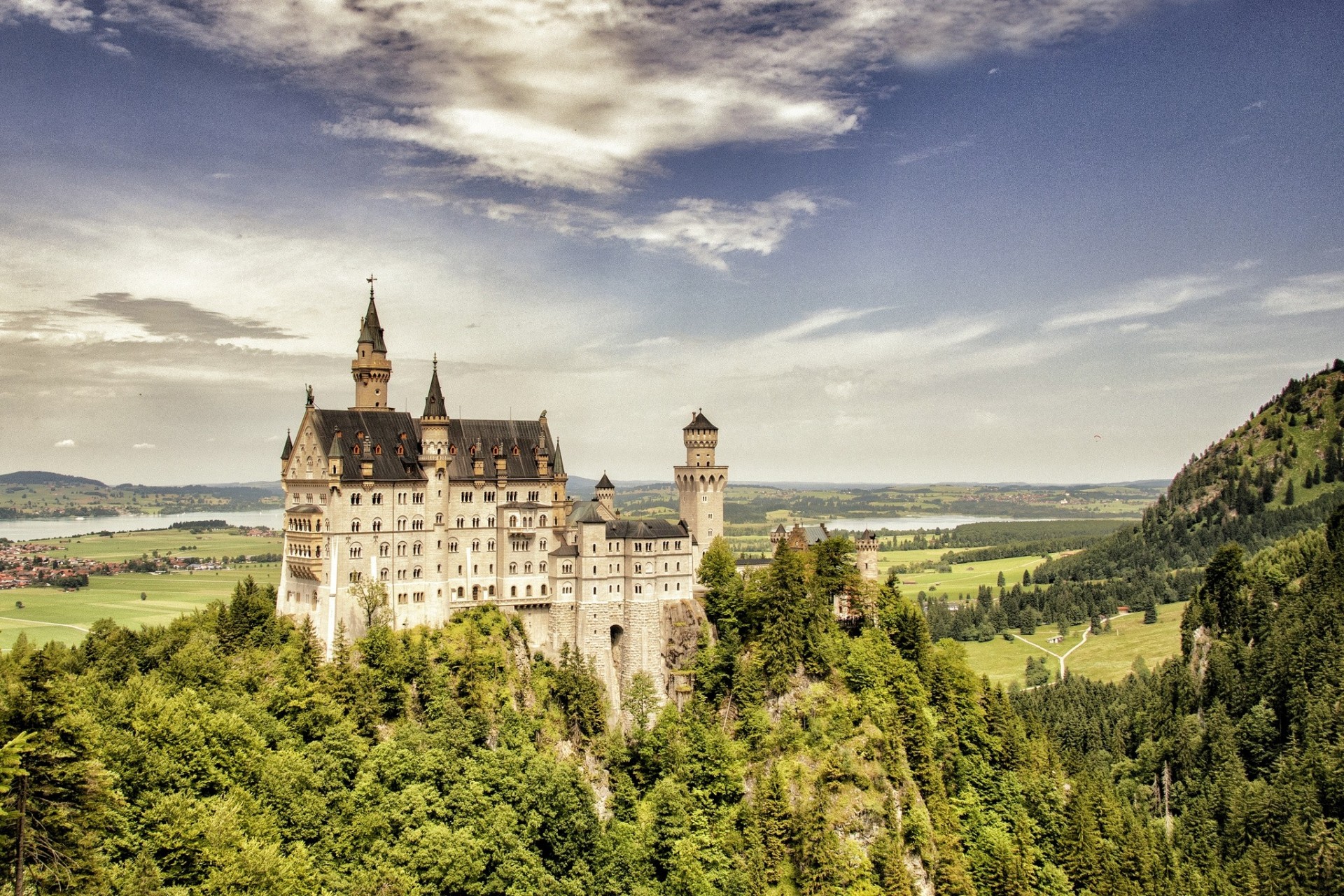 landscape lock forest bayern munich germany repair neuschwanstein castle bavaria rock
