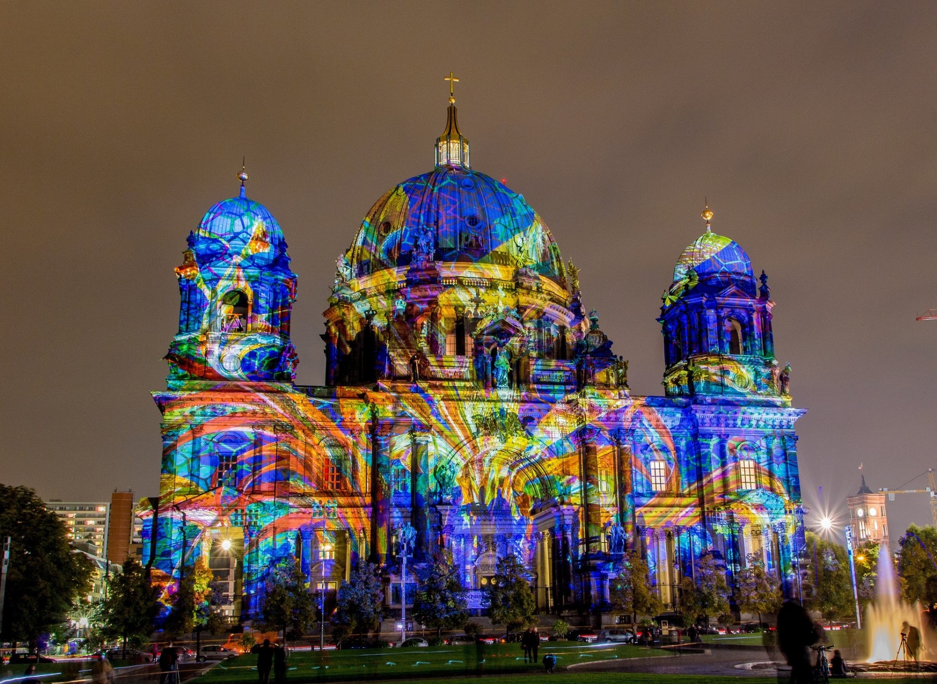 lights church cathedral night 2013 berlin berliner dom berlin cathedral germany deutschland repair