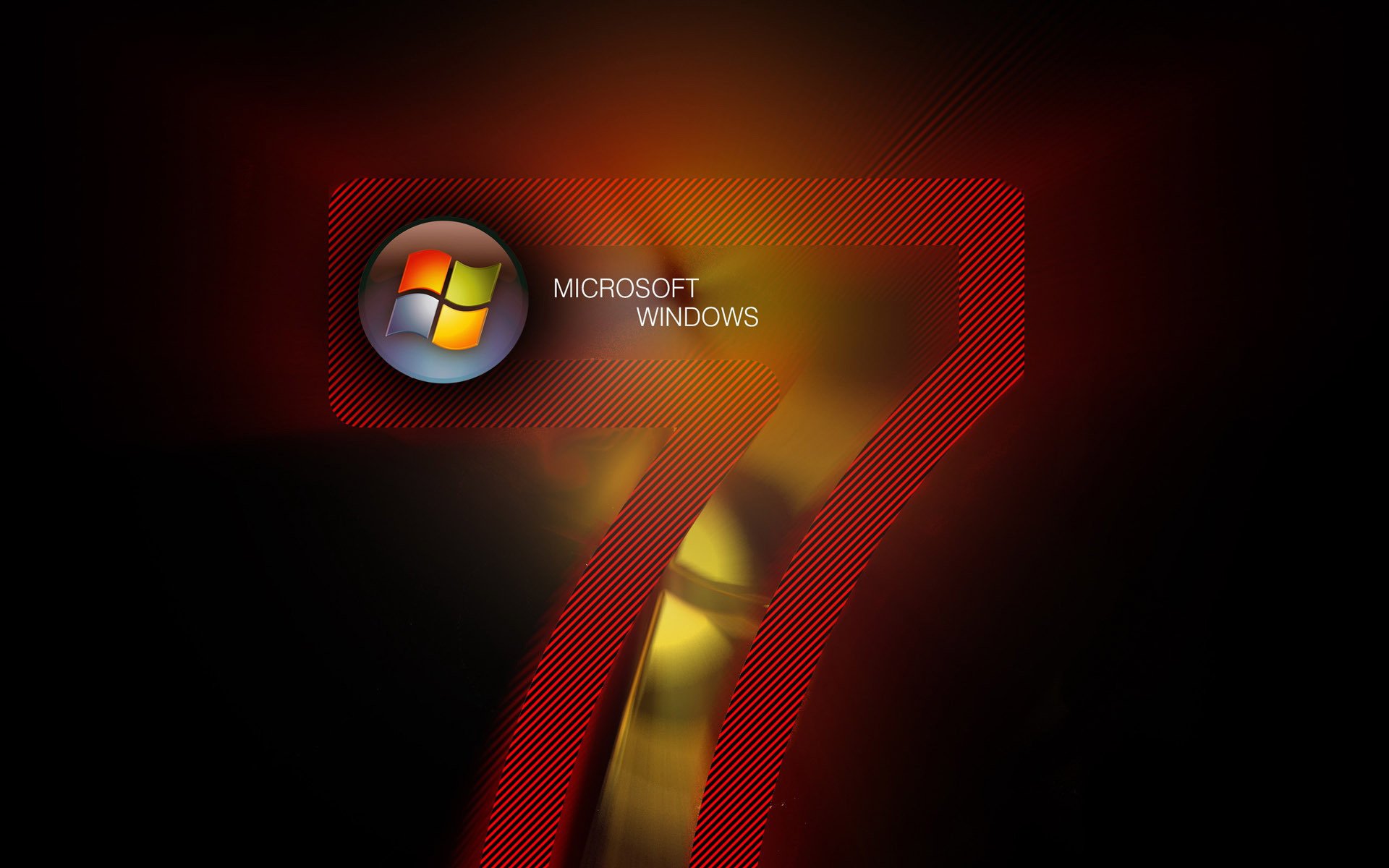 Microsoft Windows logo on the number seven
