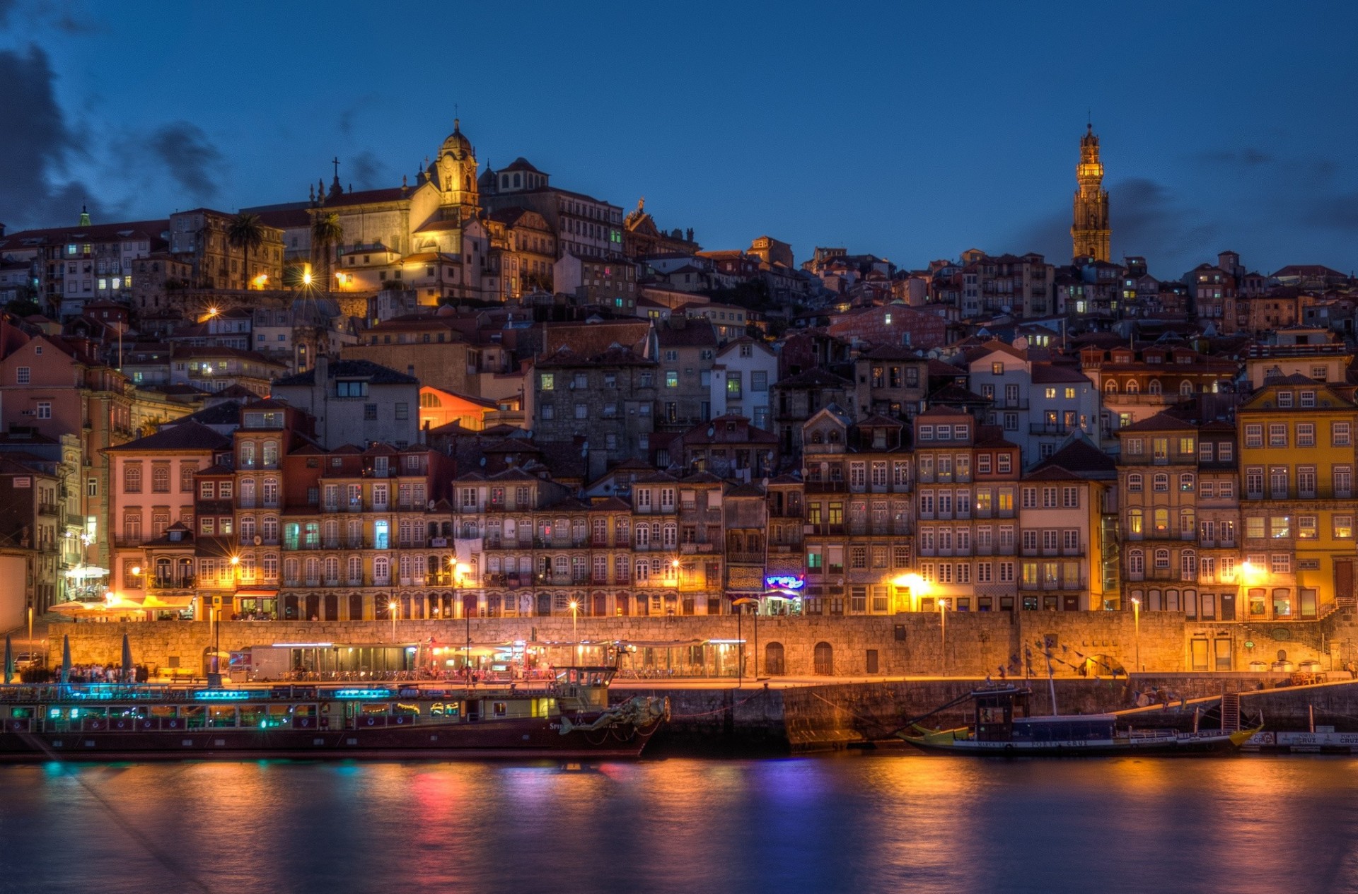 river coast beach vila nova de gaia town night porto building boat portugal house