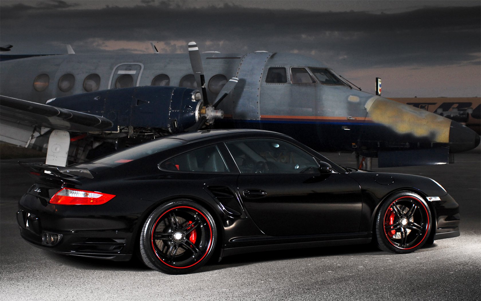 Porsche Black Car Evening Sports Car Design Style
