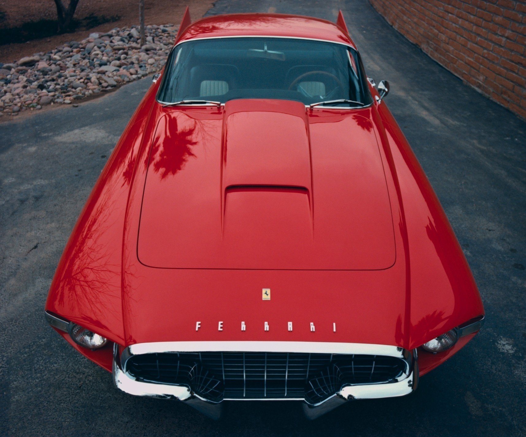 Retro Ferrari with chrome grille