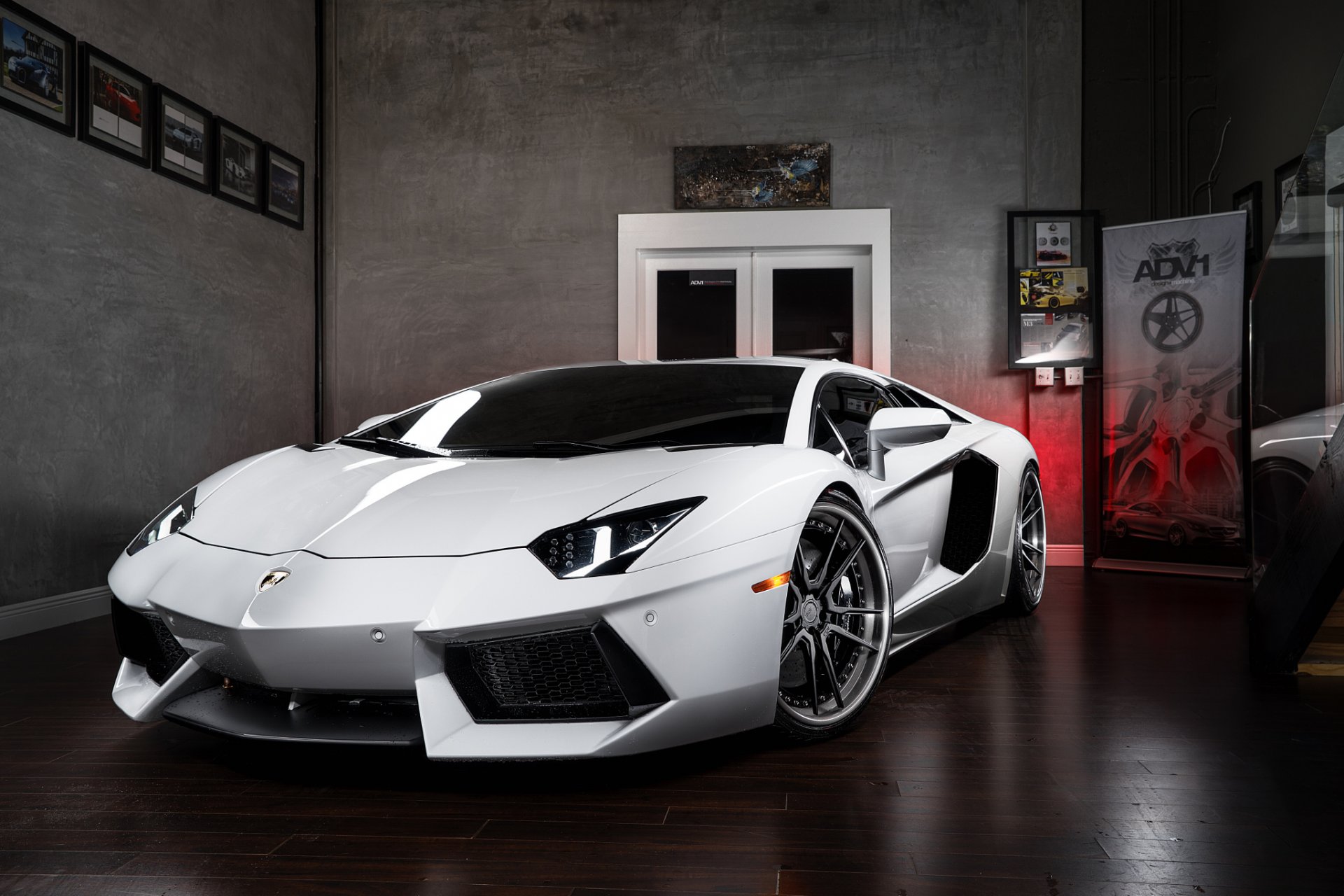 lamborghini aventador lp700-4 white adv.1 wheels power ligth front