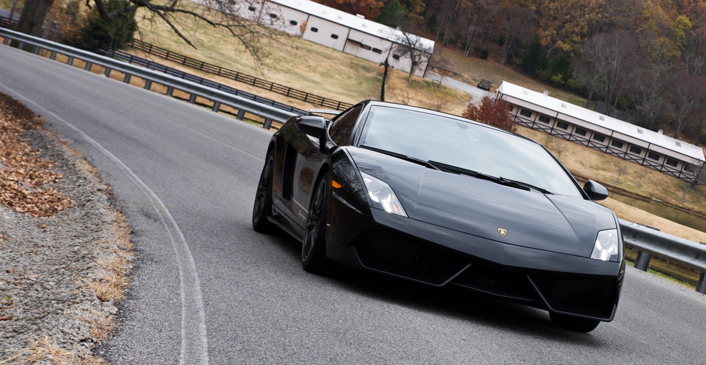 lamborghini gallardo lp570 superleggera black superleggera road bump tree